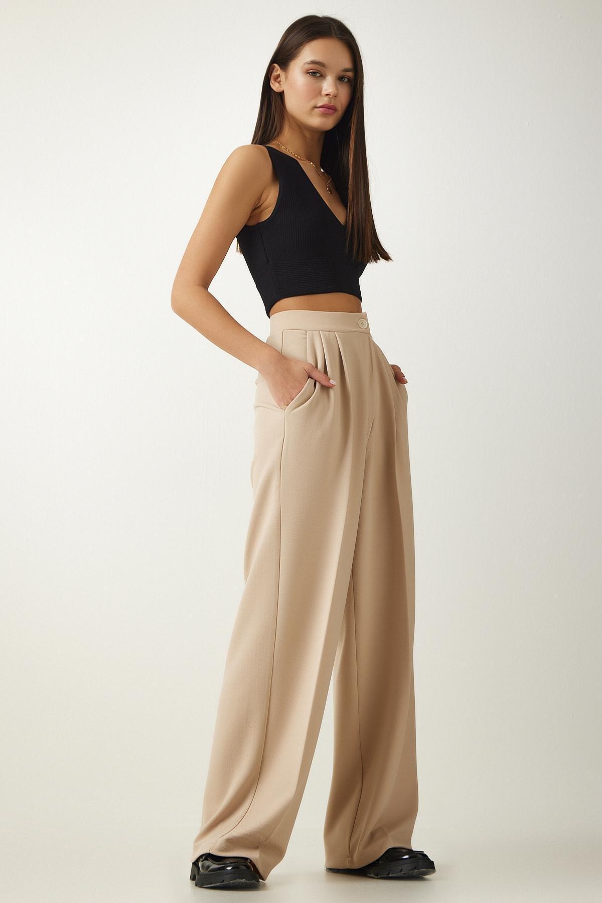 White Pleated Trousers, , large image number 1