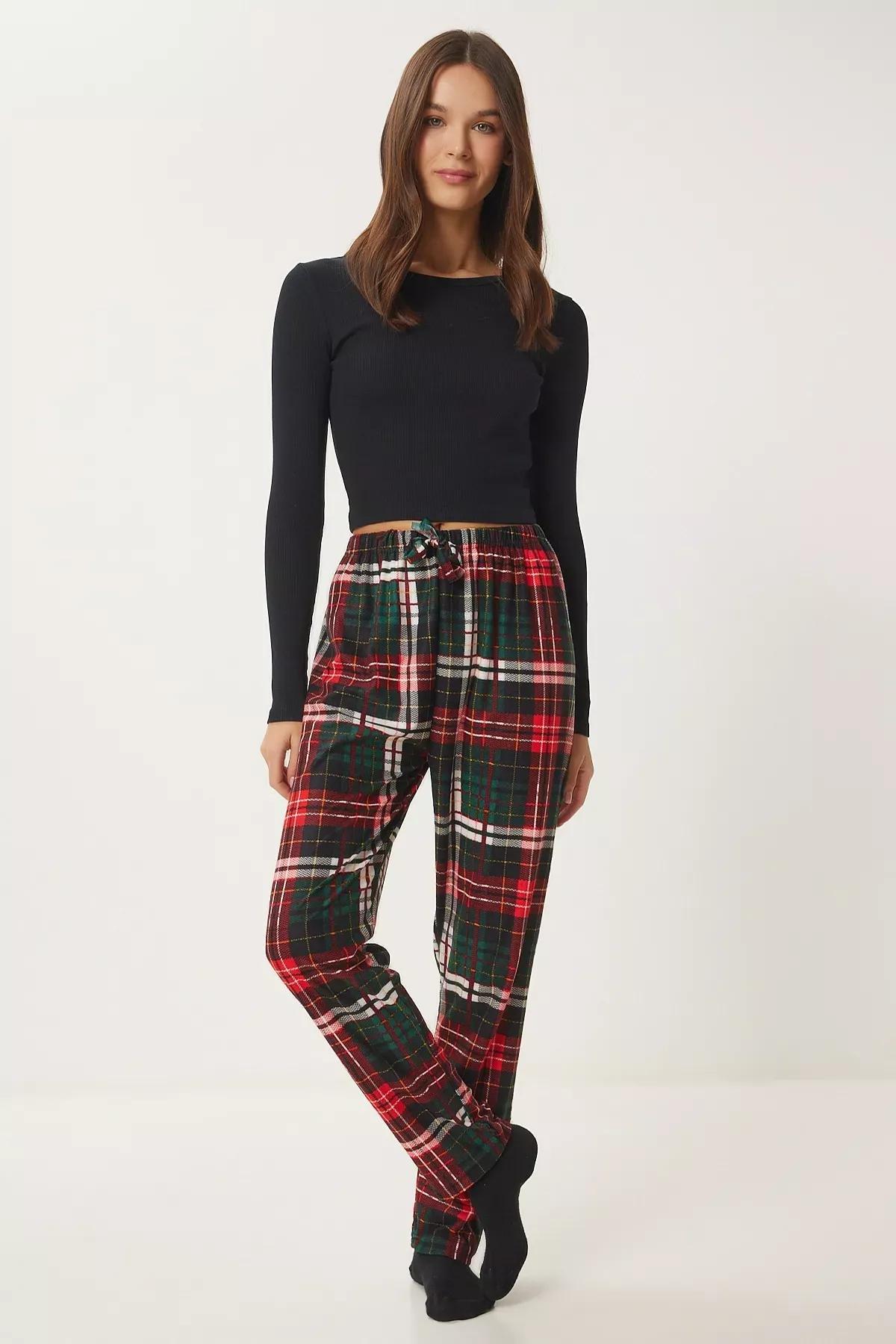 Green Red Pattern Pajama Bottoms, , large image number 2