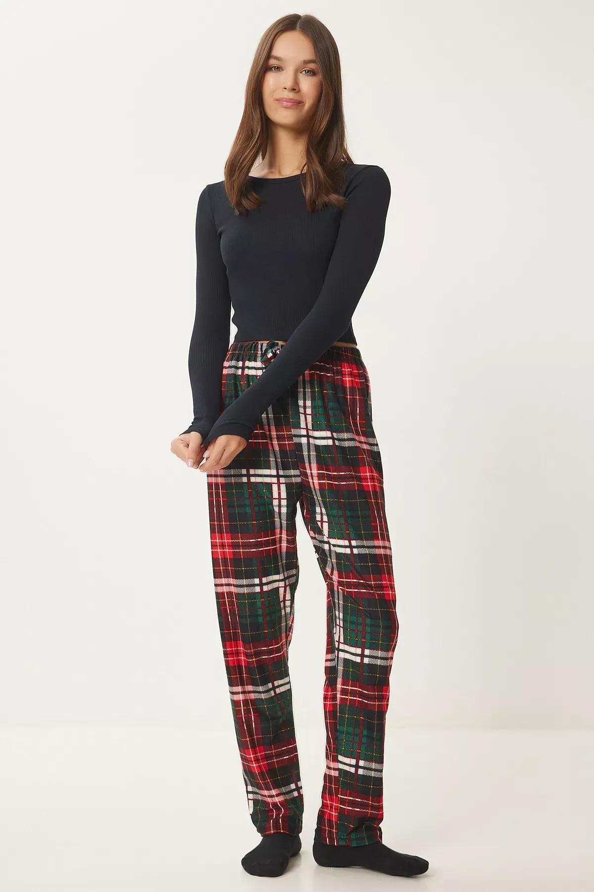 Green Red Pattern Pajama Bottoms, , large image number 3