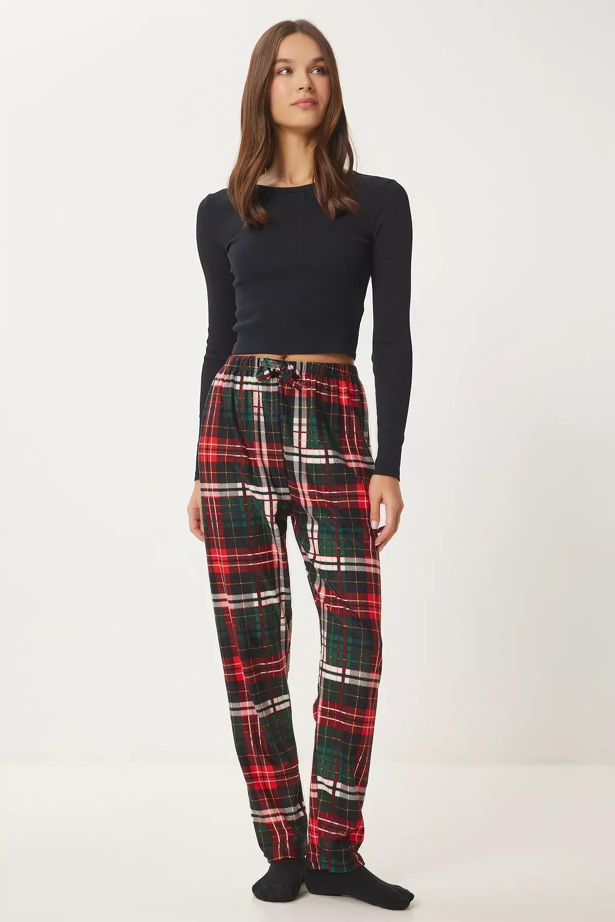 Green Red Pattern Pajama Bottoms, , large image number 4