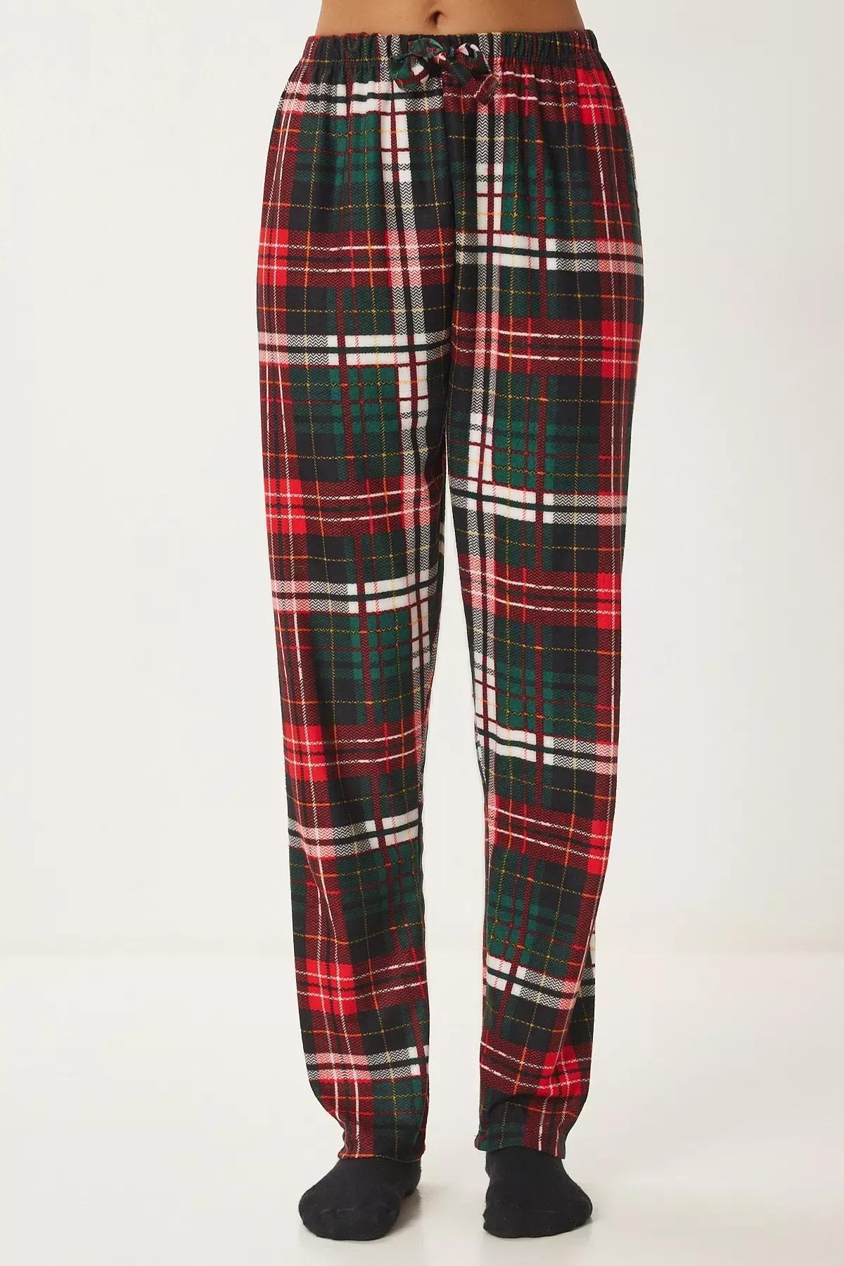 Green Red Pattern Pajama Bottoms, , large image number 5