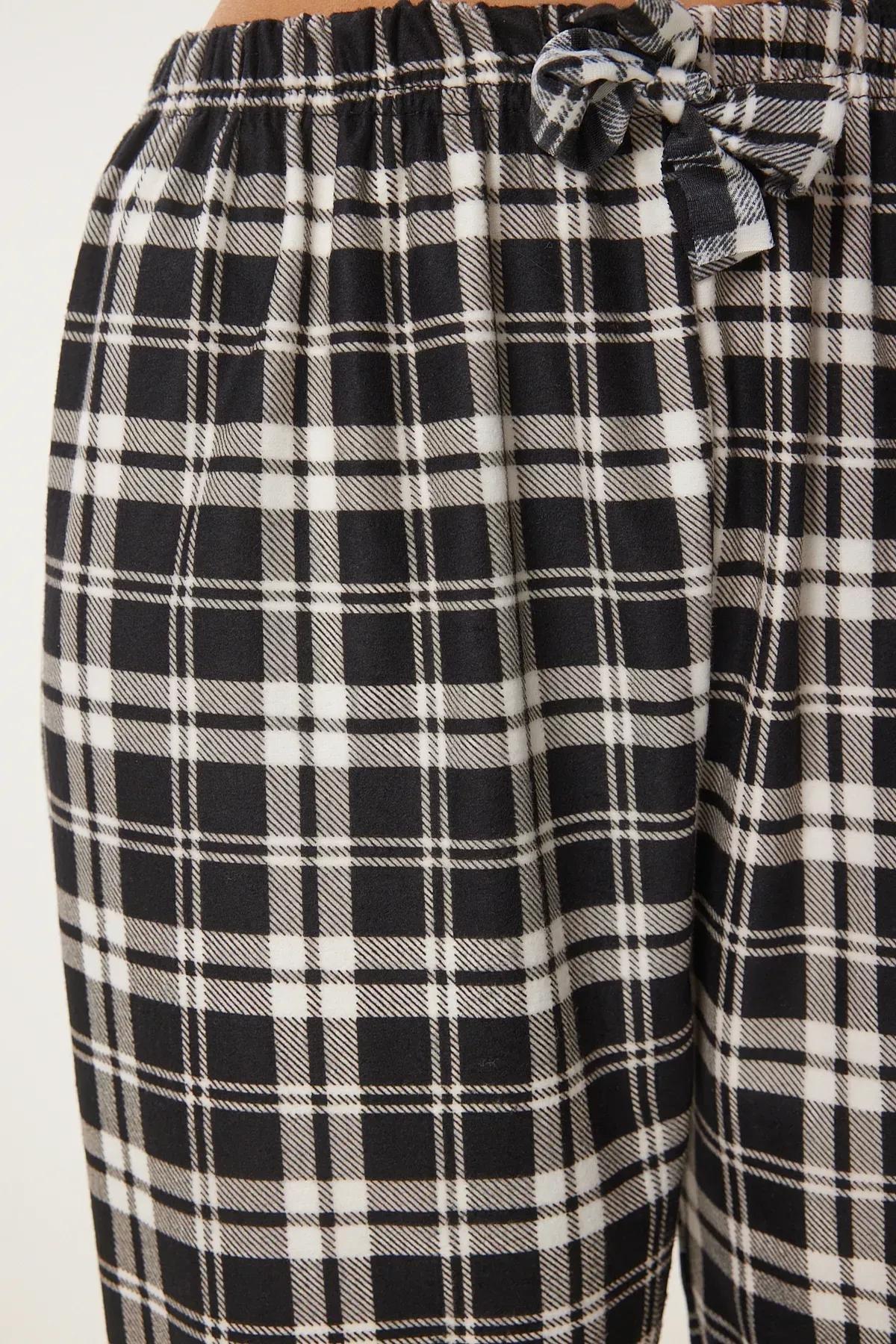 Black Pattern Pajama Bottoms, , large image number 3