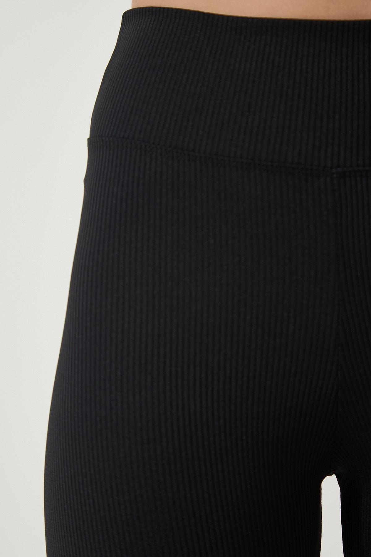 Womens Black High Waist Wrap Tights HW00003, single, , large image number 4