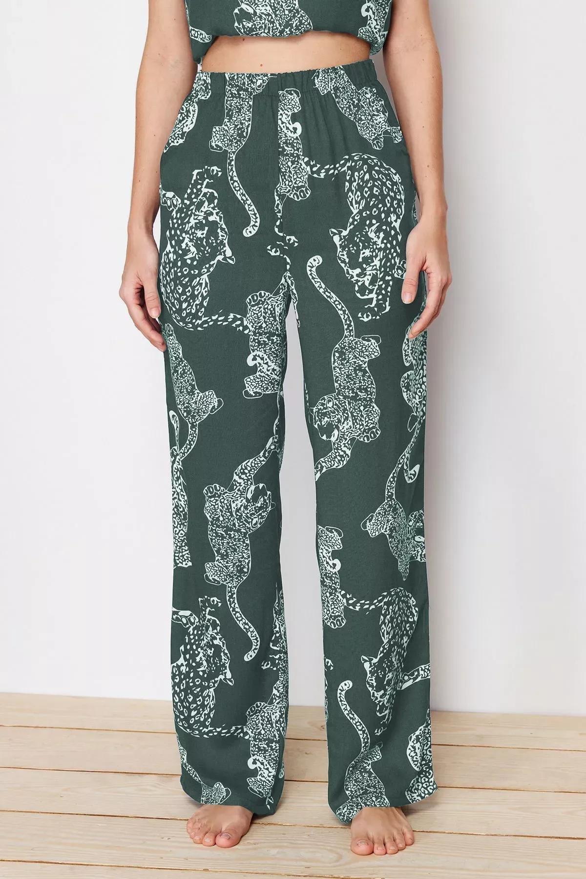 Green Tiger Pattern Pajama Set, , large image number 2