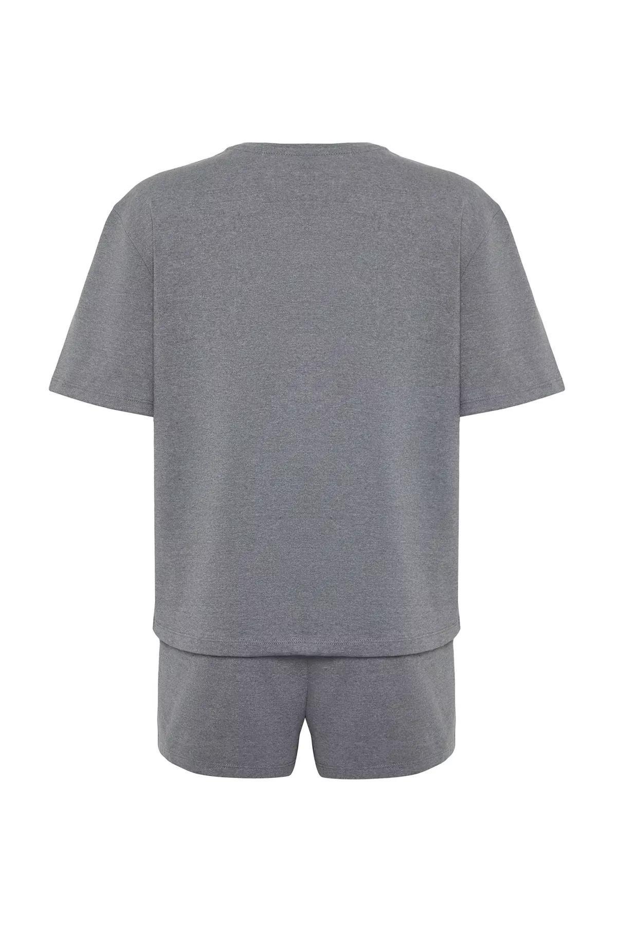 طقم بيجاما مُحاك بطبعة، رمادي, GRAY MELANGE, large image number 7