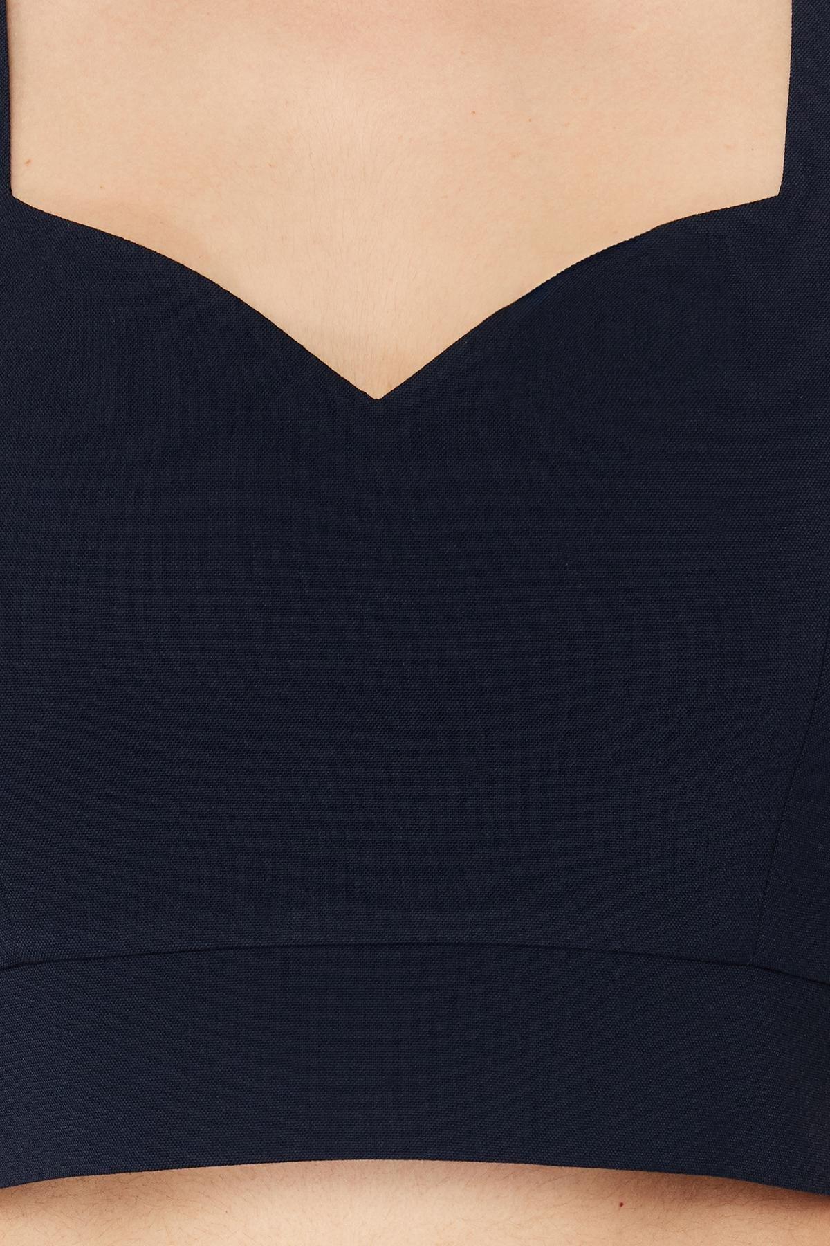 Navy Blue Woven Crop Woven Blouse TWOSS24BZ00332, single, Navy blue, large image number 4