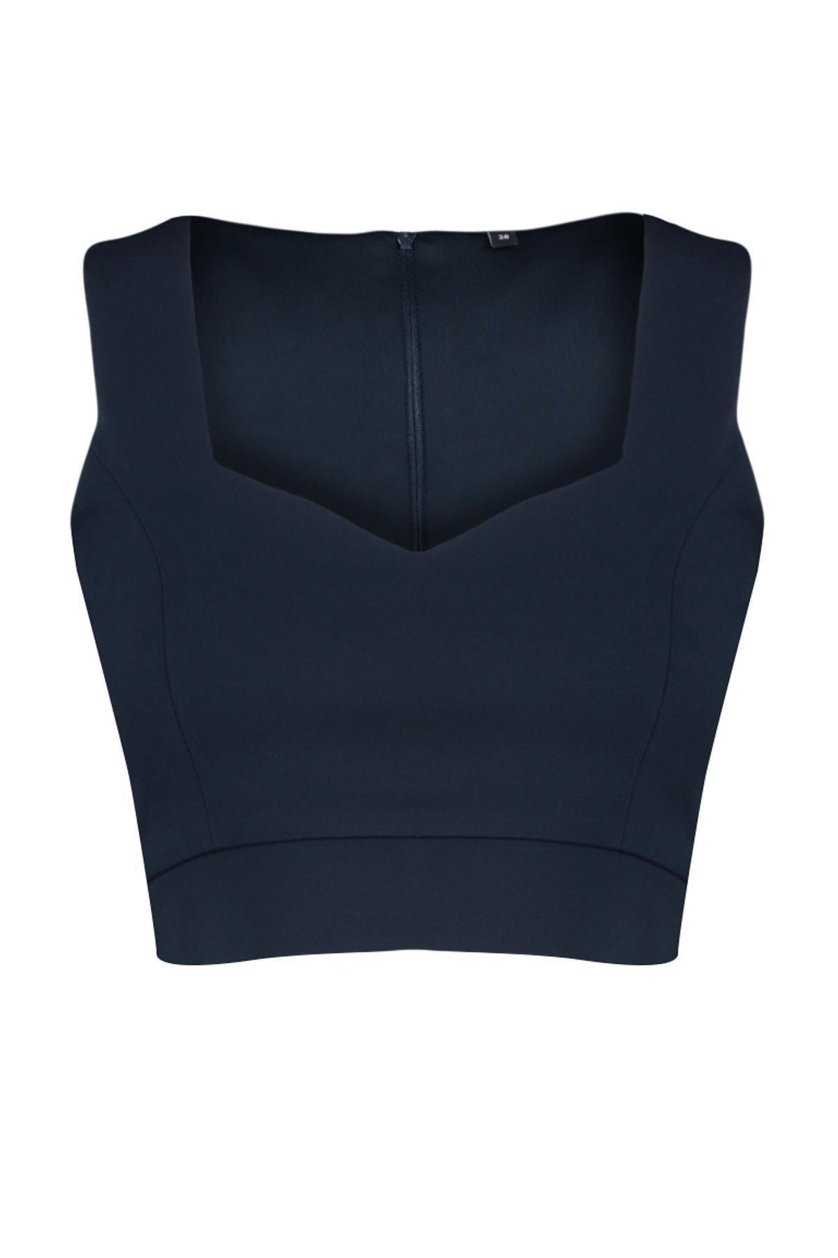 Navy Blue Woven Crop Woven Blouse TWOSS24BZ00332, single, Navy blue, large image number 5