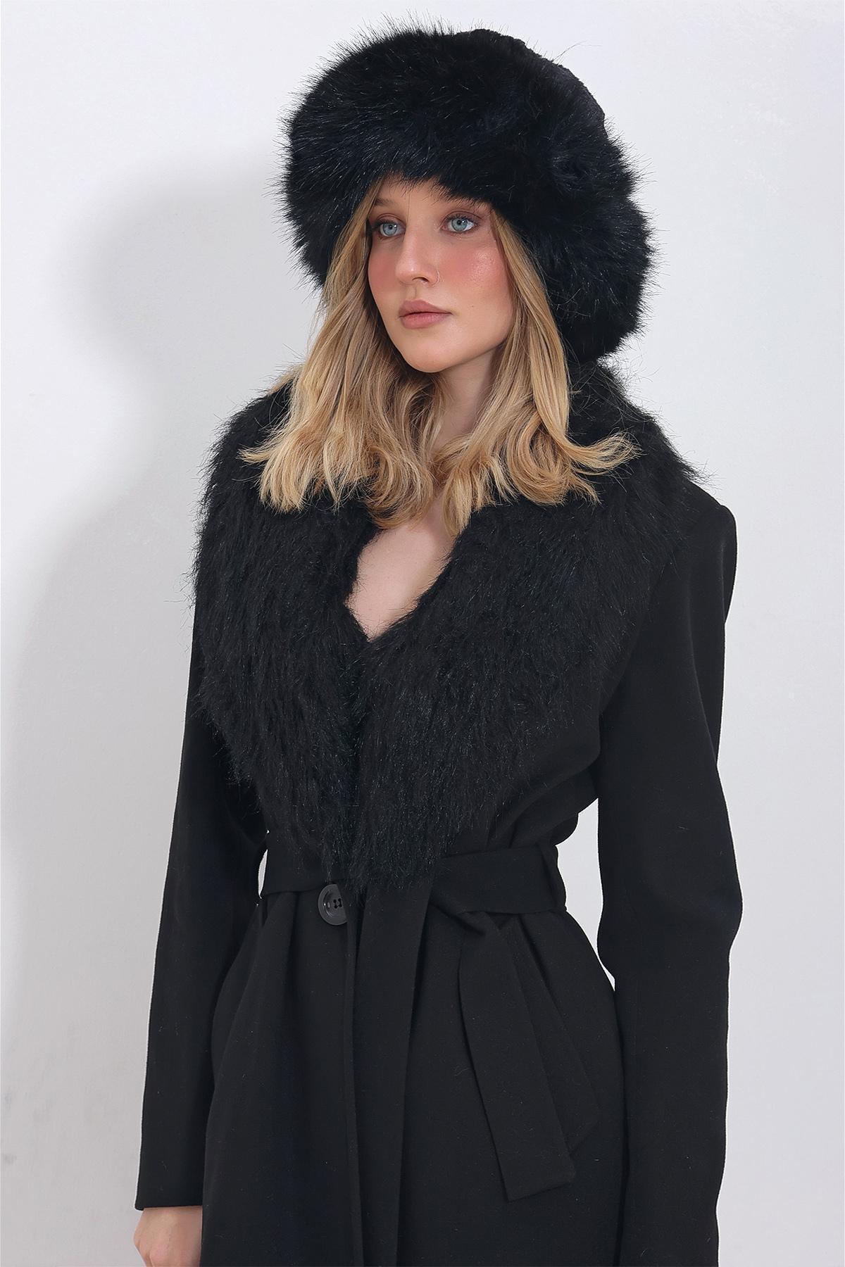 Black Flared Hat, BLACK, large image number 0