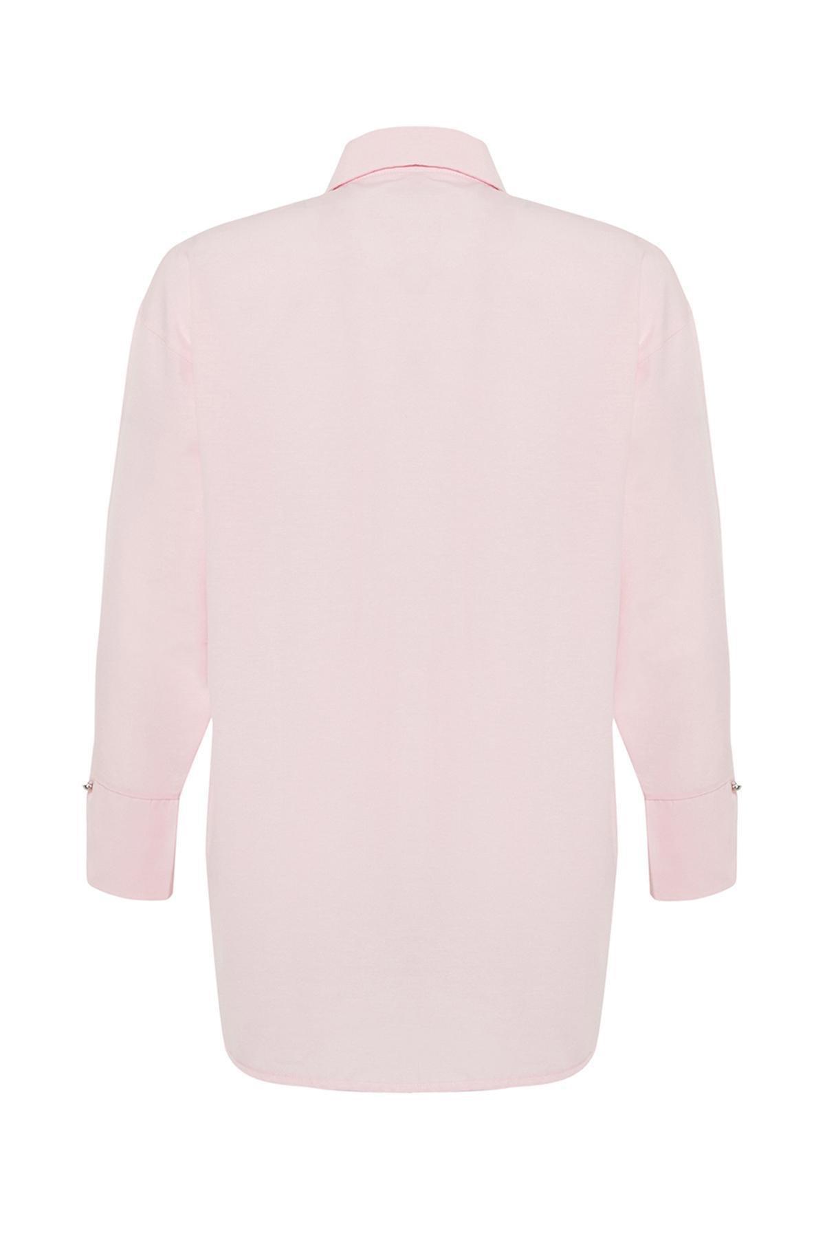Pink Detailed Woven Shirt, , large image number 6