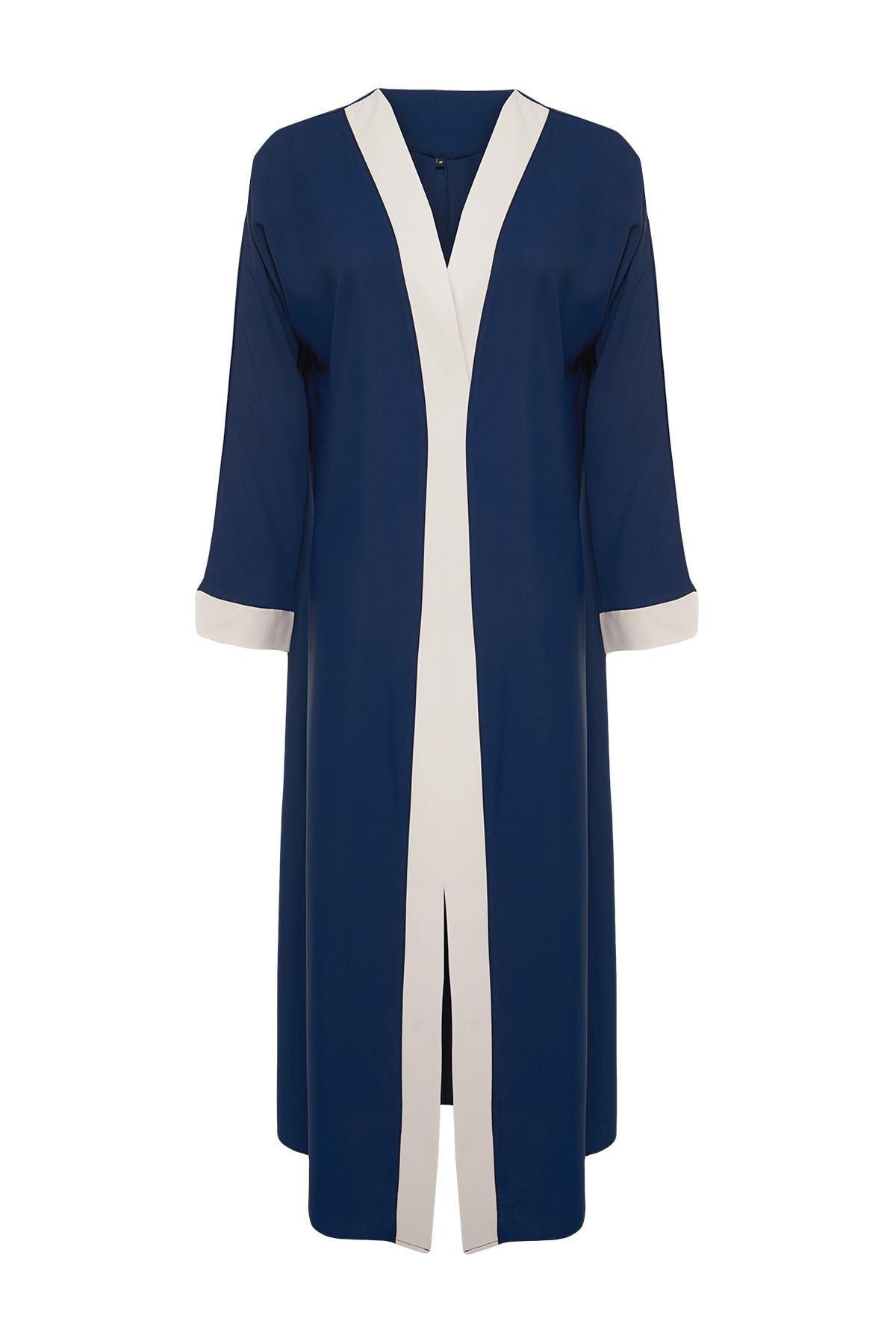 Navy Colour Block Long Abaya, , large image number 5
