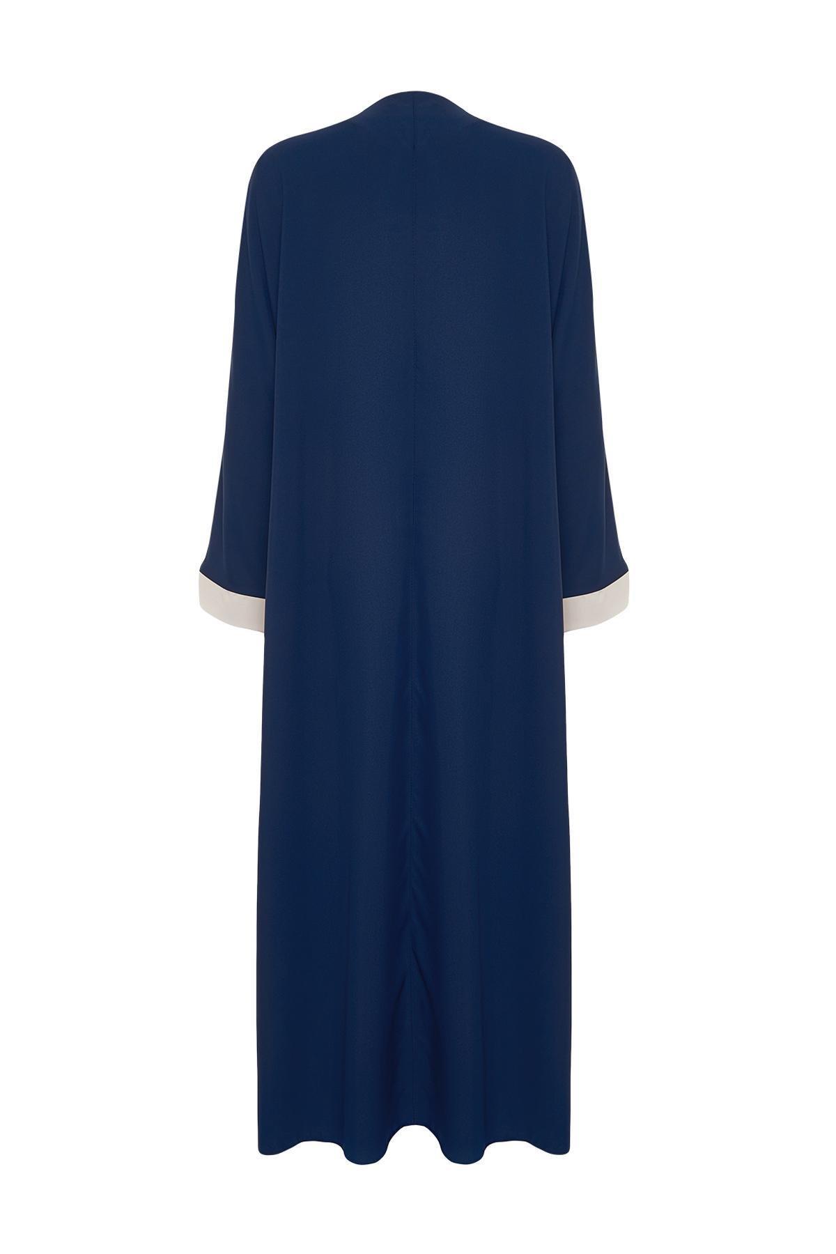 Navy Colour Block Long Abaya, , large image number 6