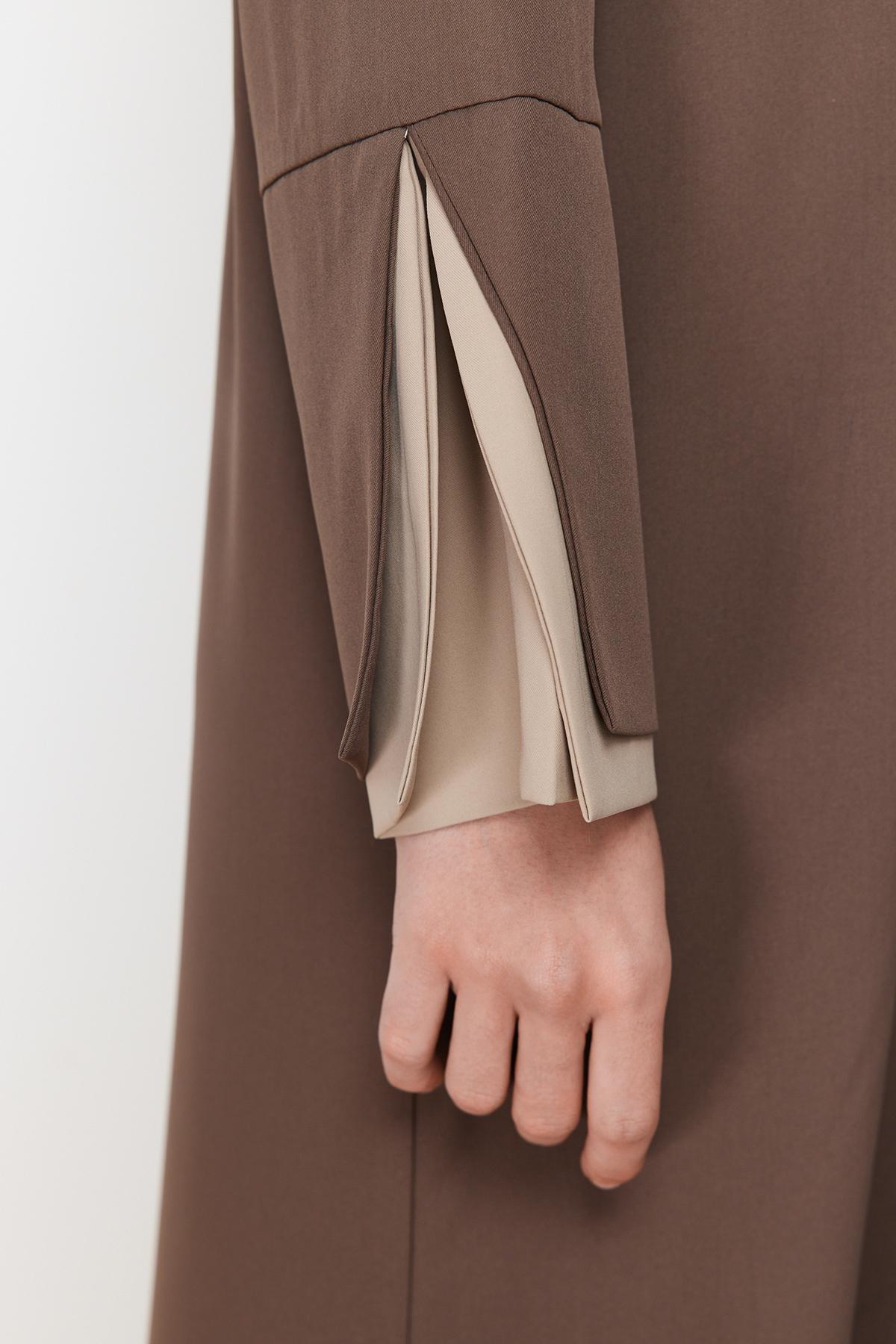 Brown Stone Colour Block Abaya, , large image number 4