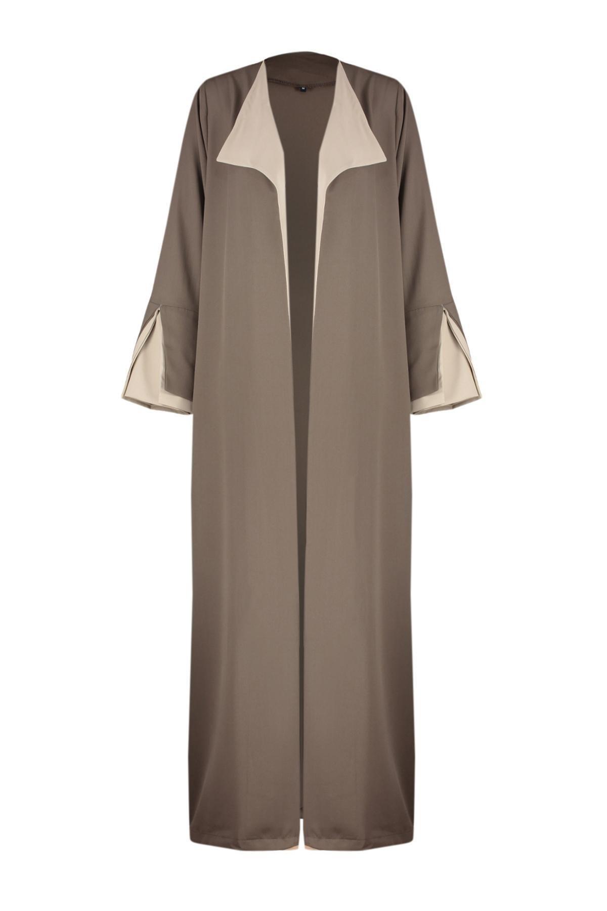 Brown Stone Colour Block Abaya, , large image number 5