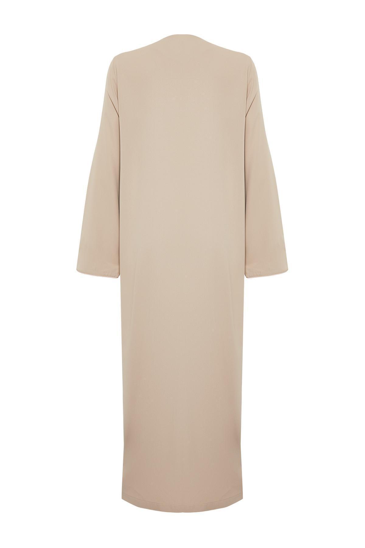 Beige Piping Detailed Abaya, , large image number 6