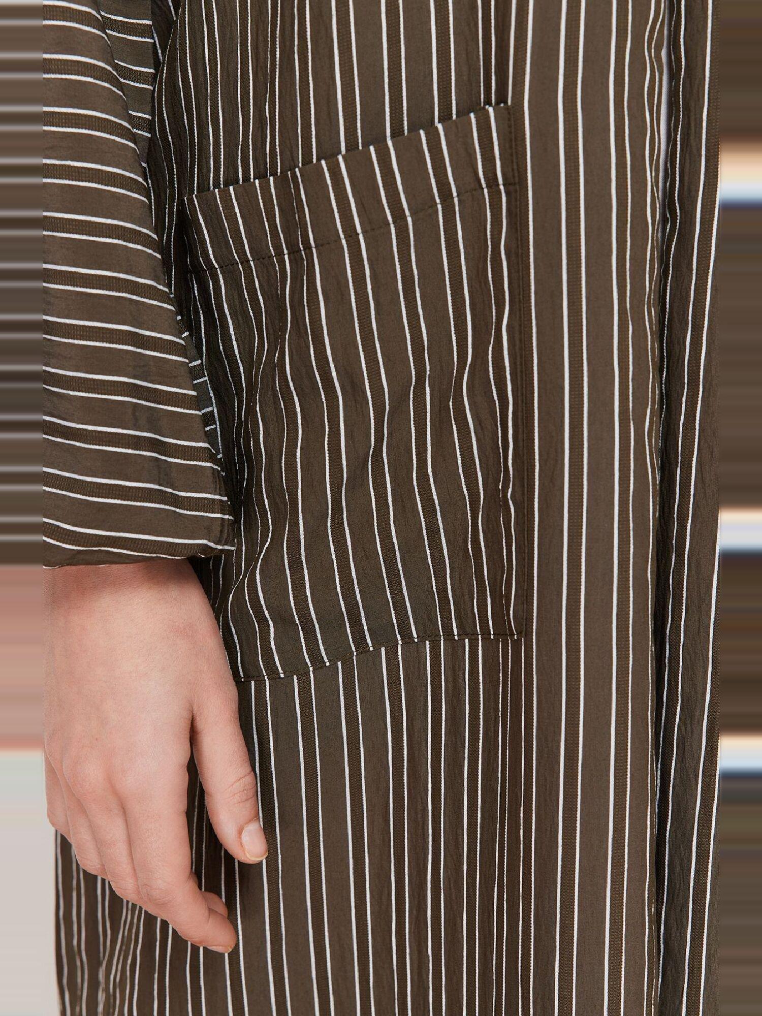Khaki Long Linen Look Striped Woven Cape & Abaya & Abaya TCTSS24KF00003, , large image number 9