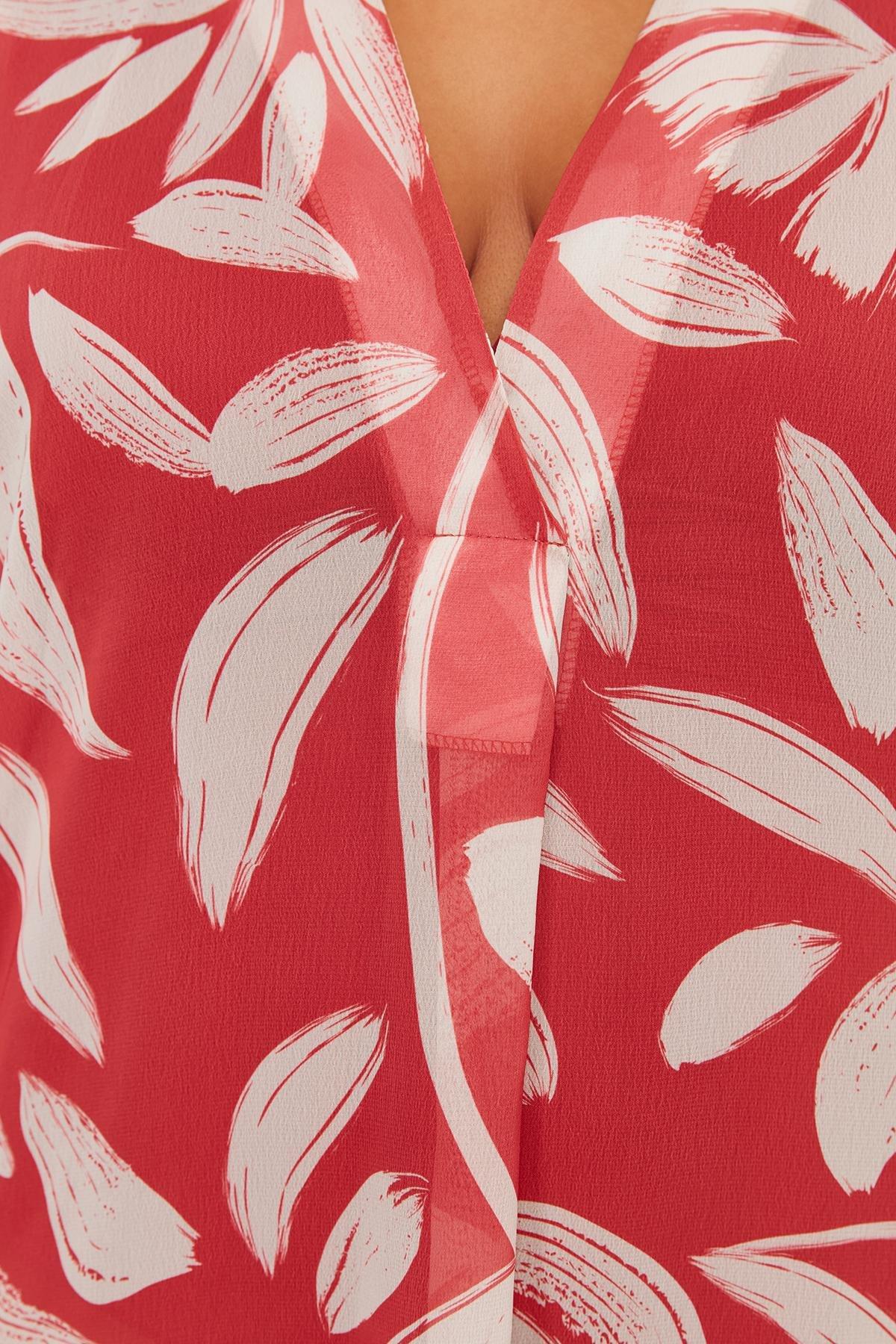 Tropical Floral Kimono Midi Dress, , large image number 4