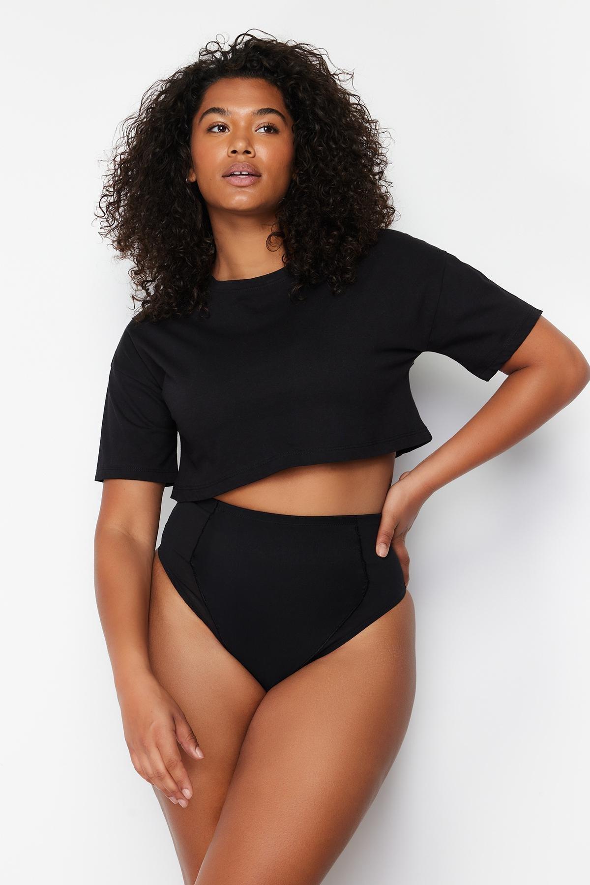 Black High Waist Panties, , large image number 1