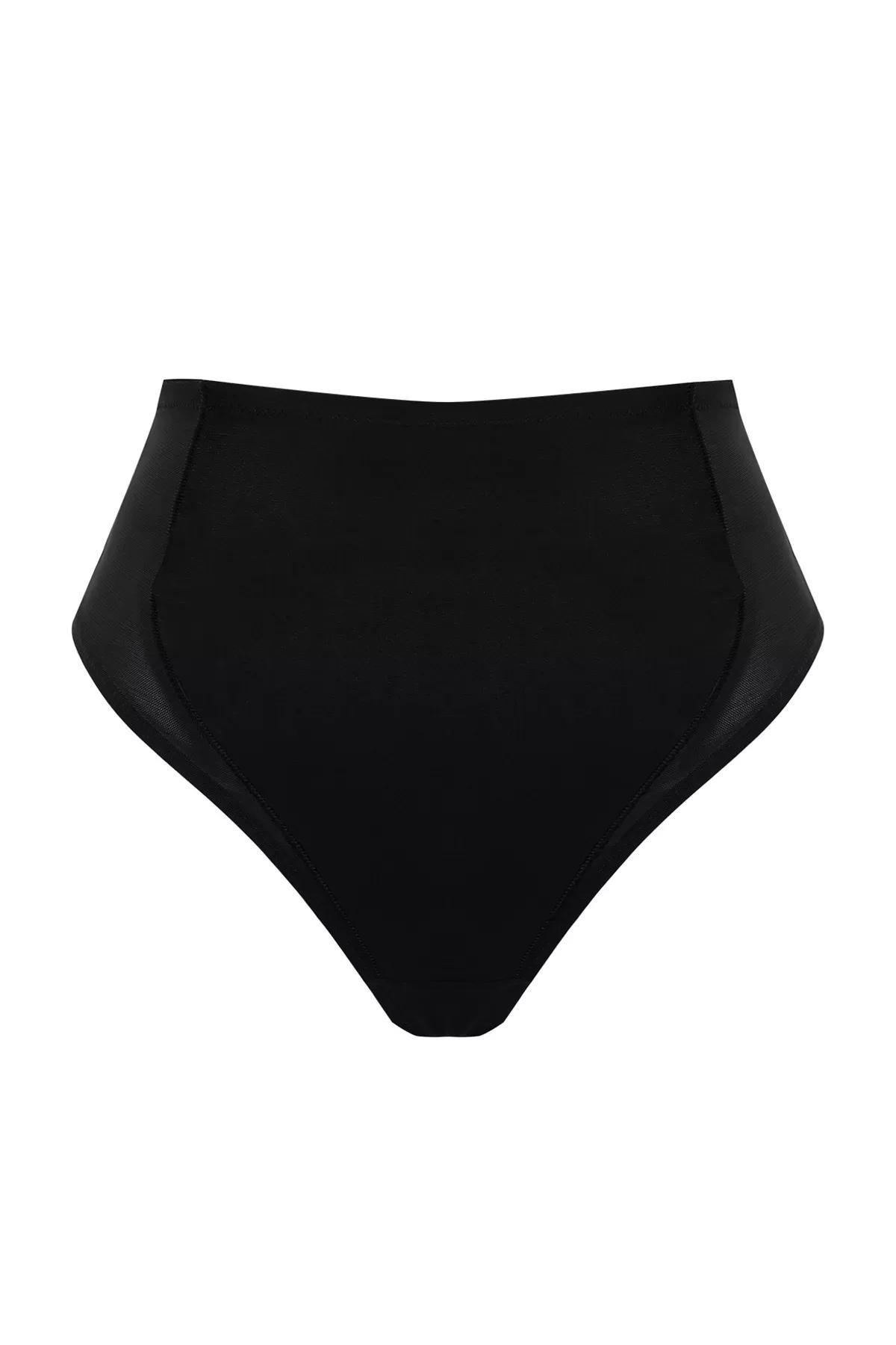 Black High Waist Panties, BLACK, large image number 4