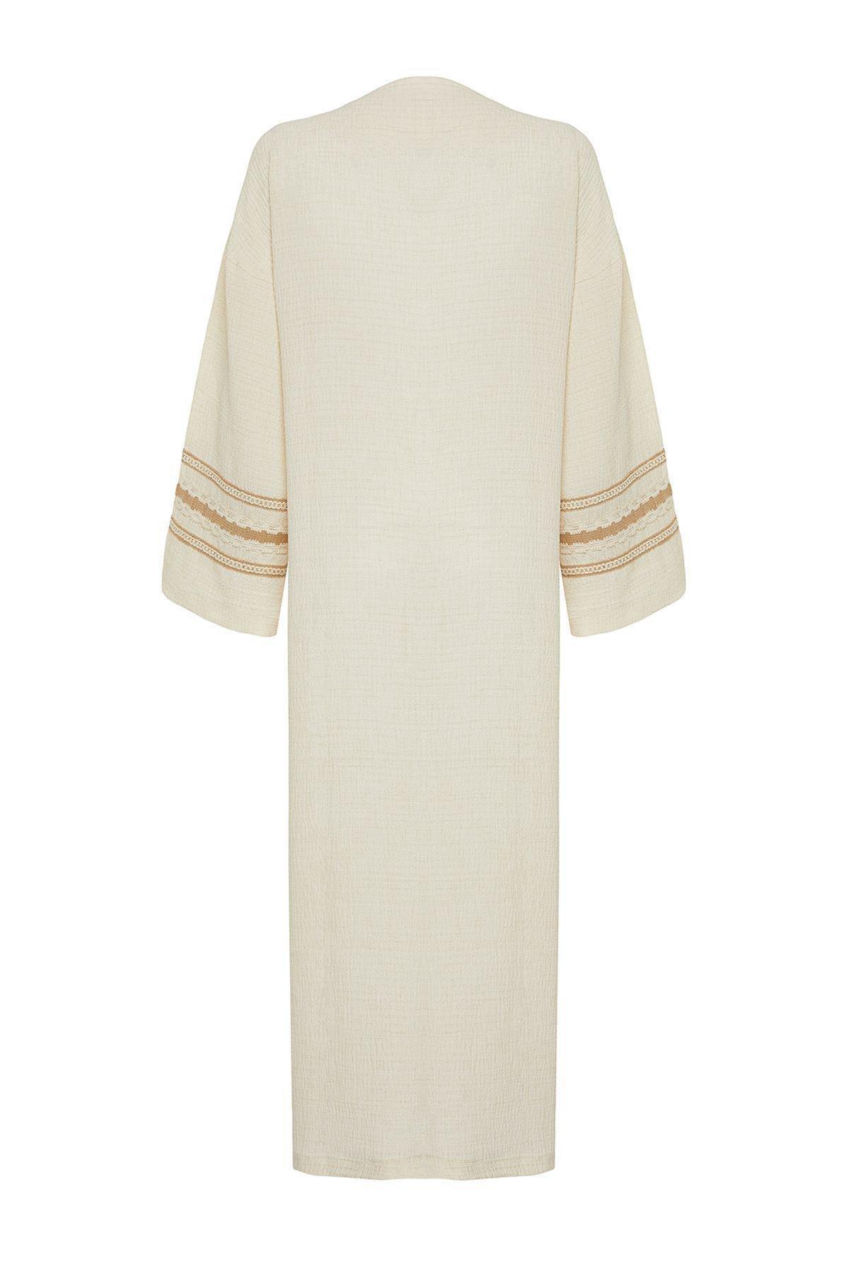 Cream Brode Detail Kimono Set, , large image number 4