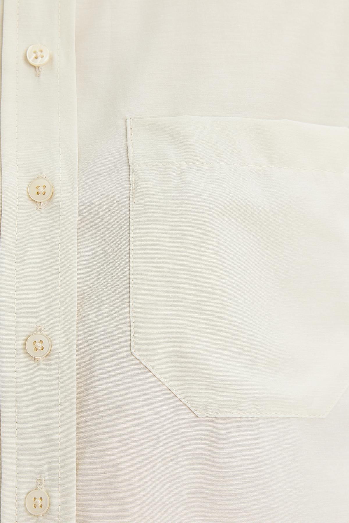 Beige Collared Woven Shirt, , large image number 4