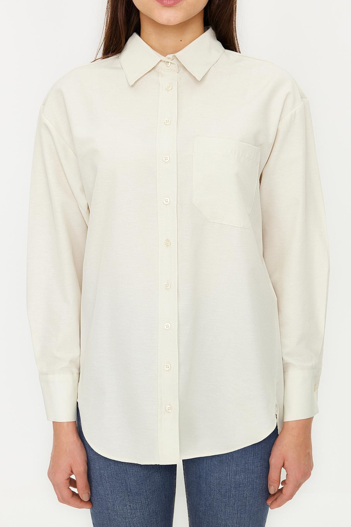 Beige Collared Woven Shirt, , large image number 5