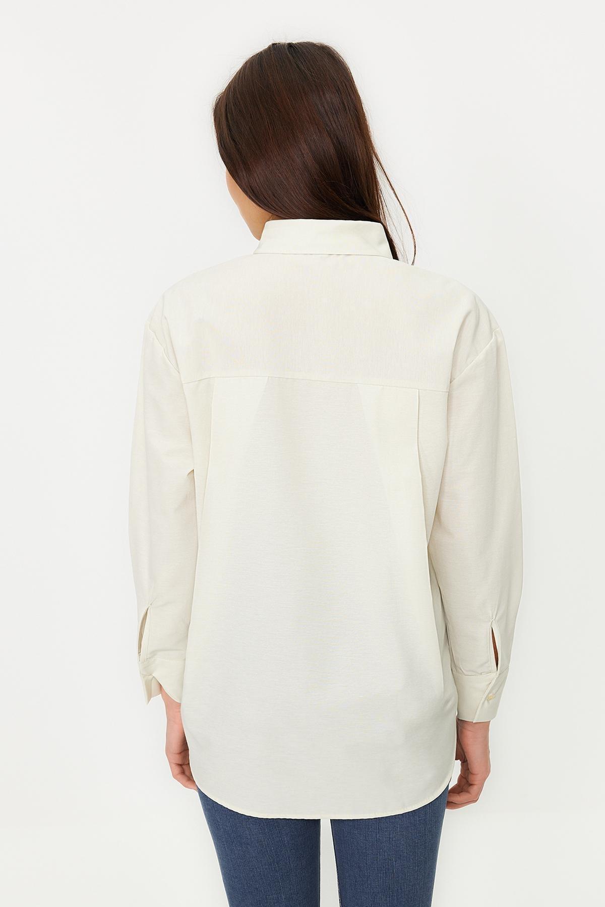 Beige Collared Woven Shirt, , large image number 6