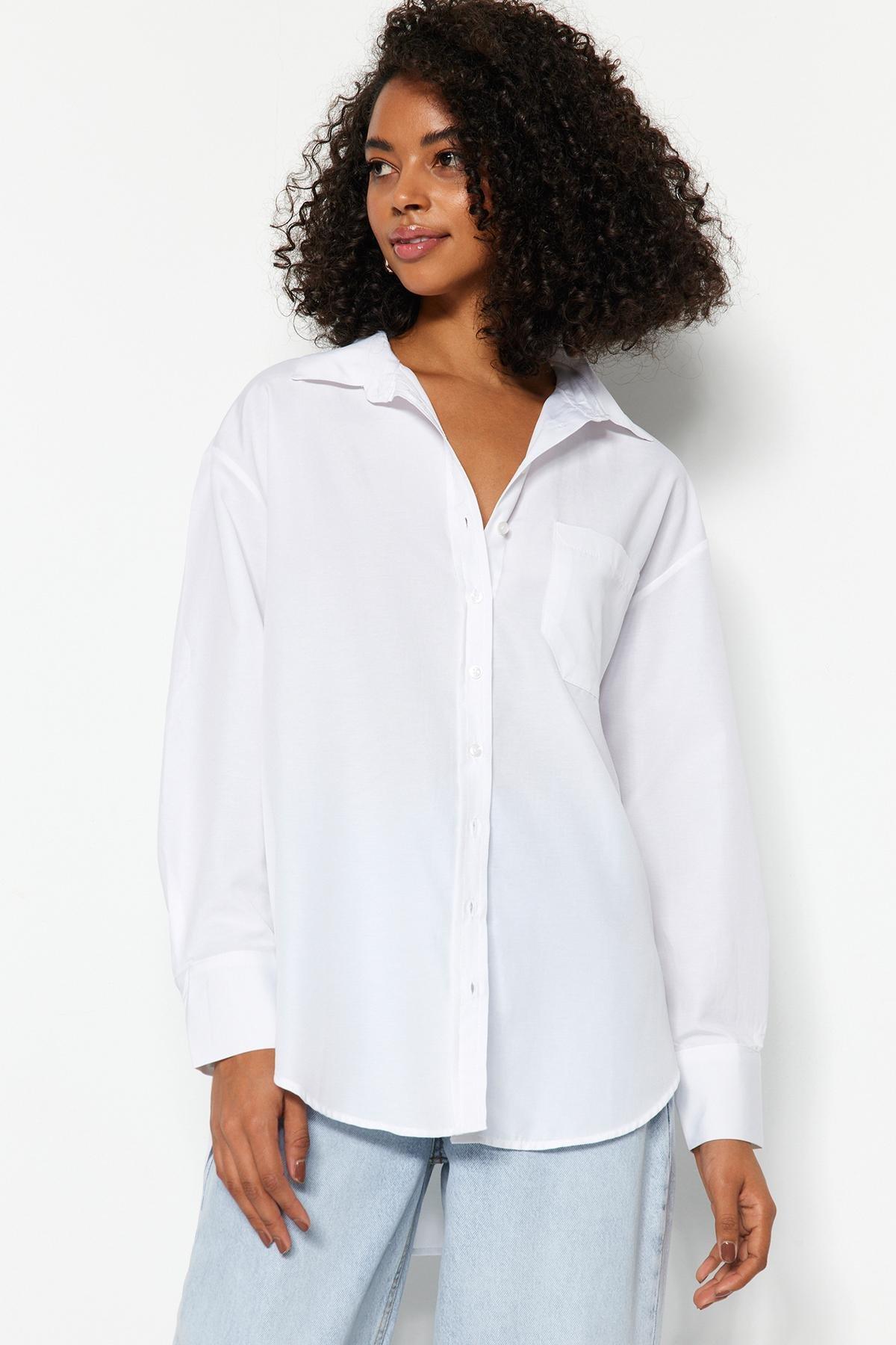 White Oversize Shirt, White, large image number 2