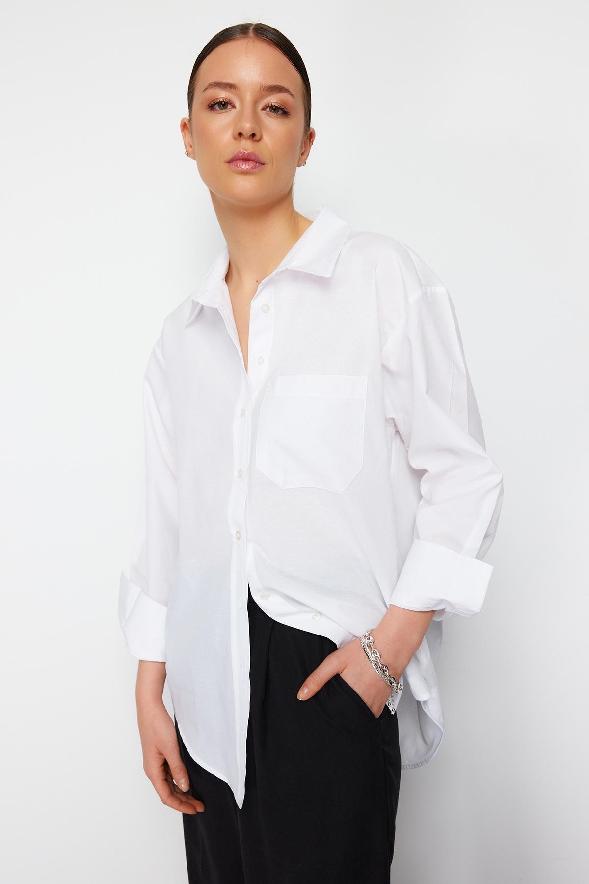 White Oversize Shirt, White, large image number 3