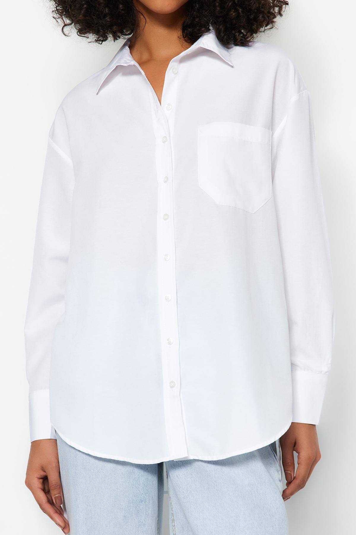 White Oversize Shirt, White, large image number 6