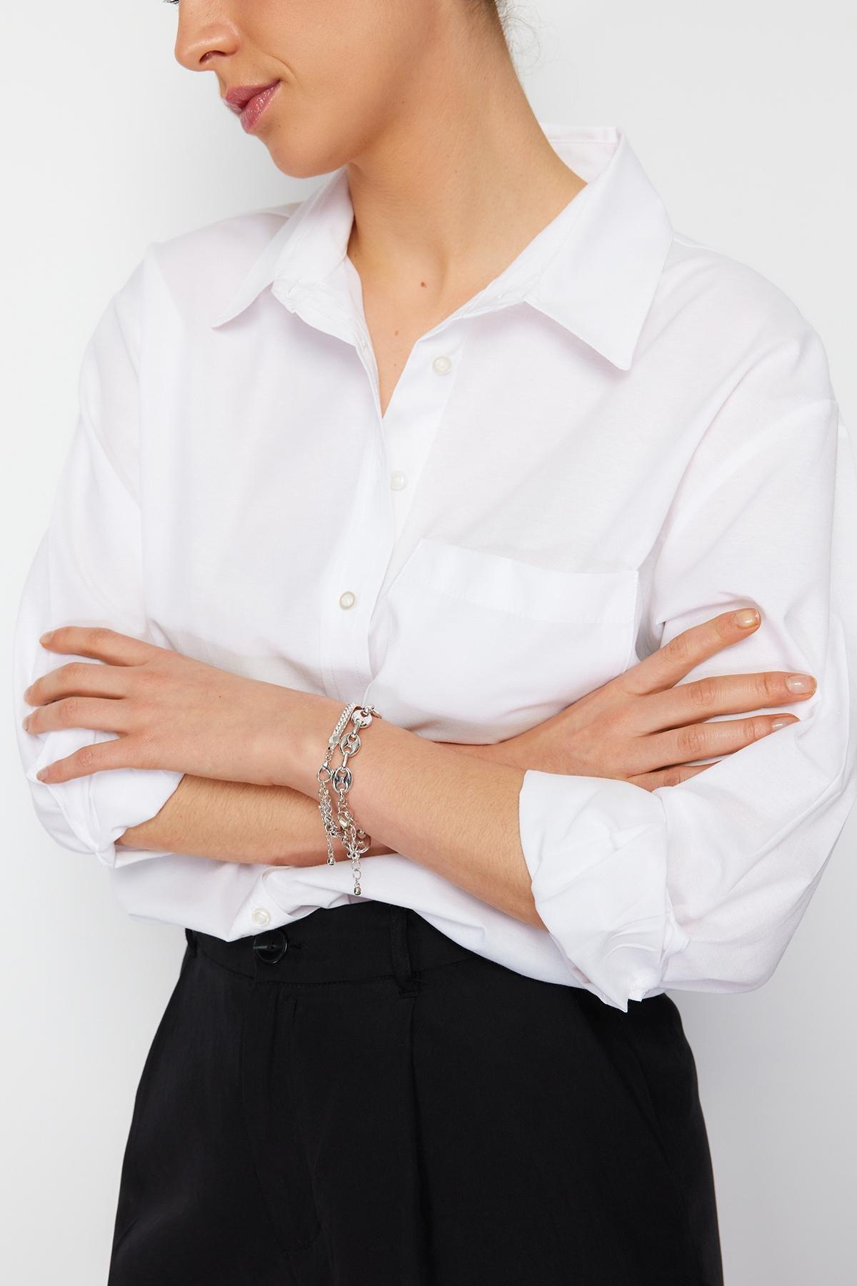 White Oversize Shirt, White, large image number 7