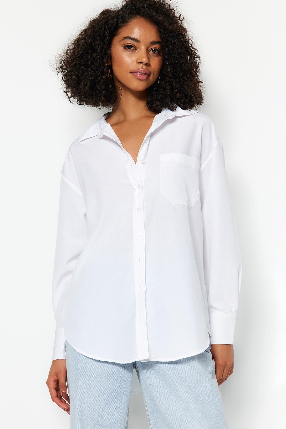 White Oversize Shirt, White, large image number 8