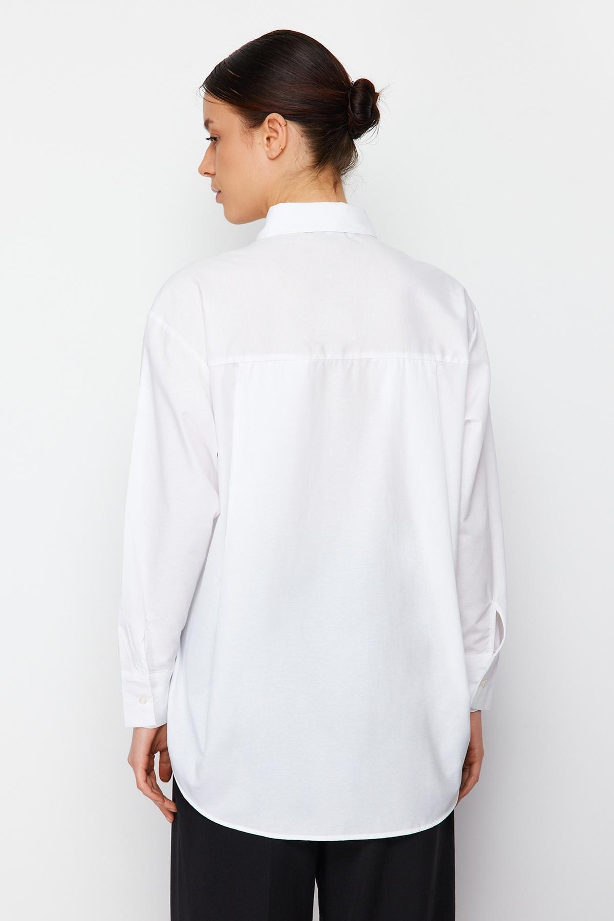 White Oversize Shirt, White, large image number 9