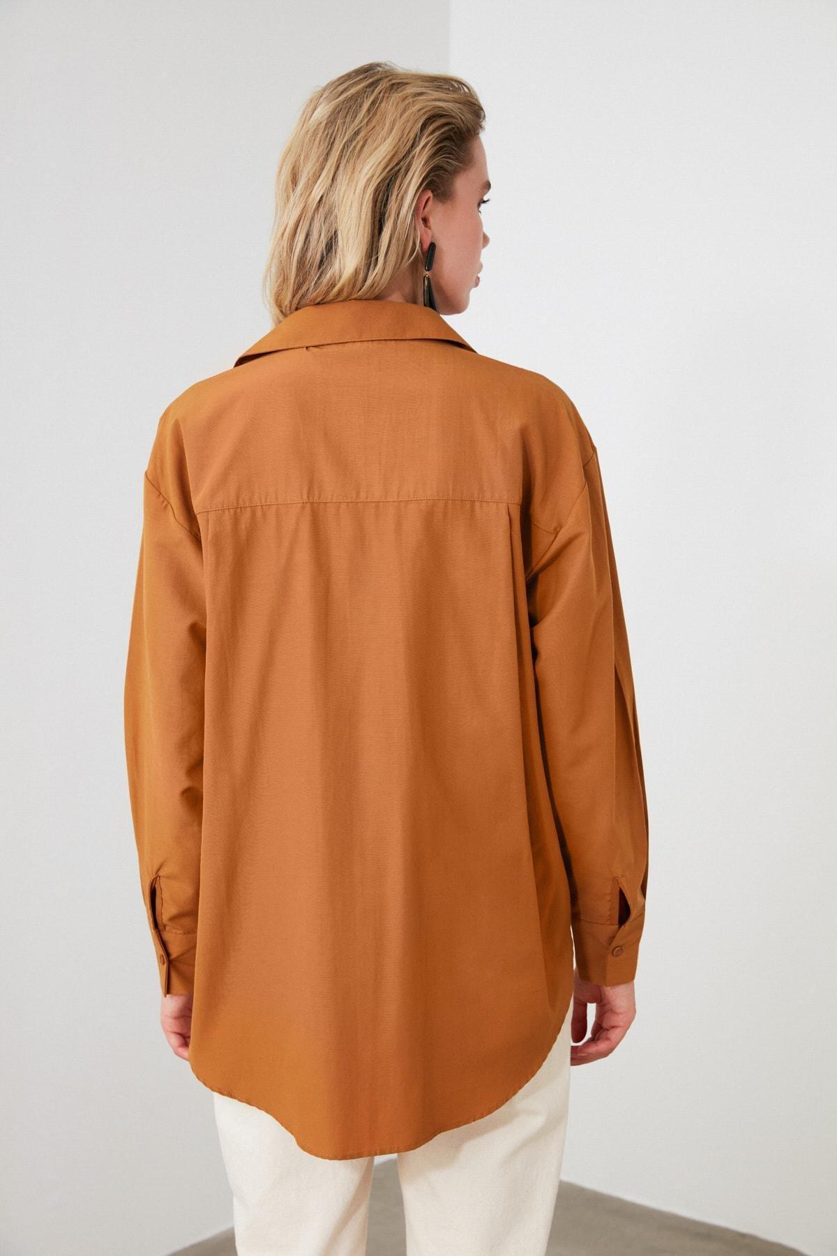 Brown Oversized Collar Shirt, , large image number 12