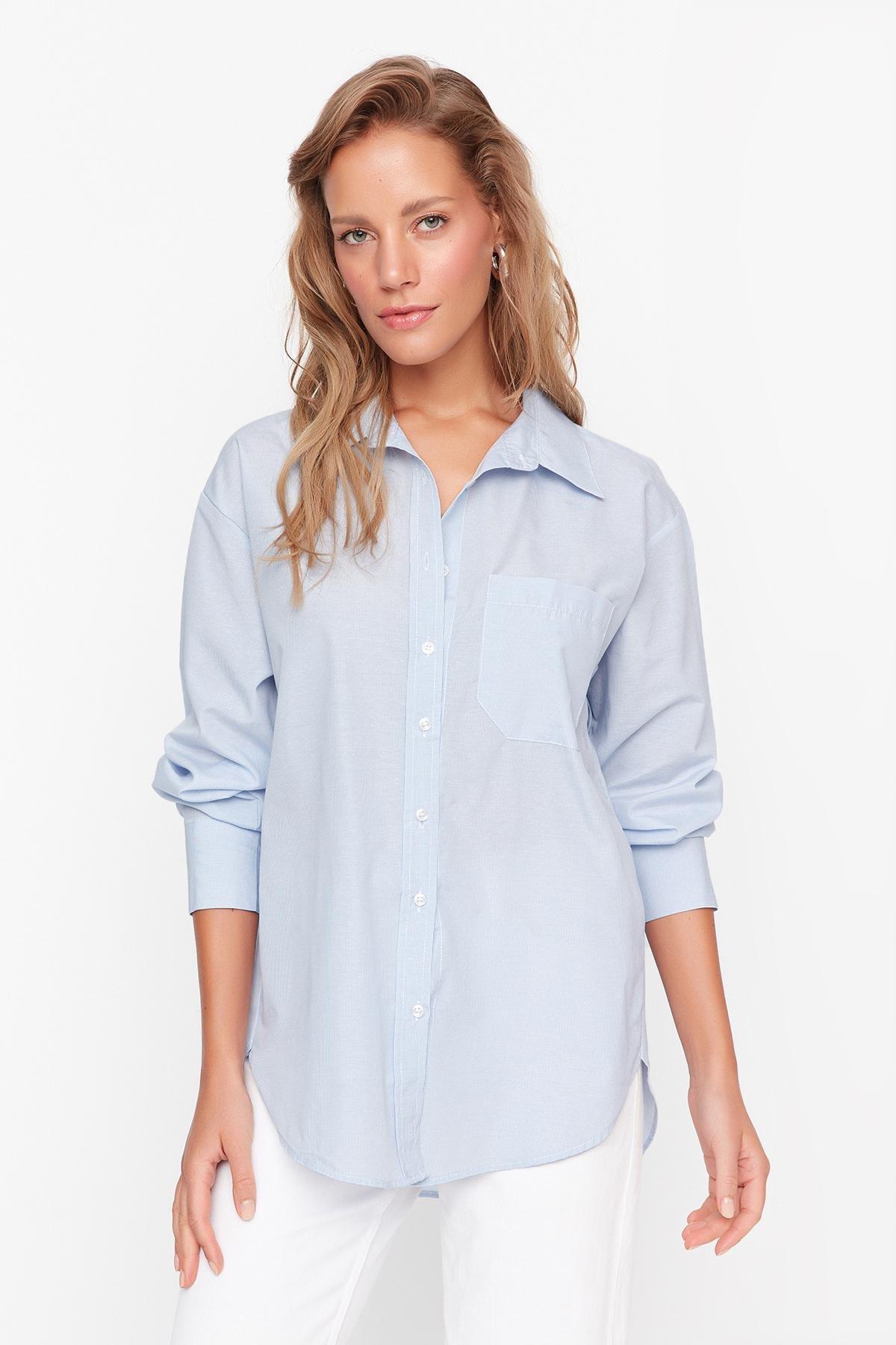 Navy Oversized Collar Shirt, , large image number 13