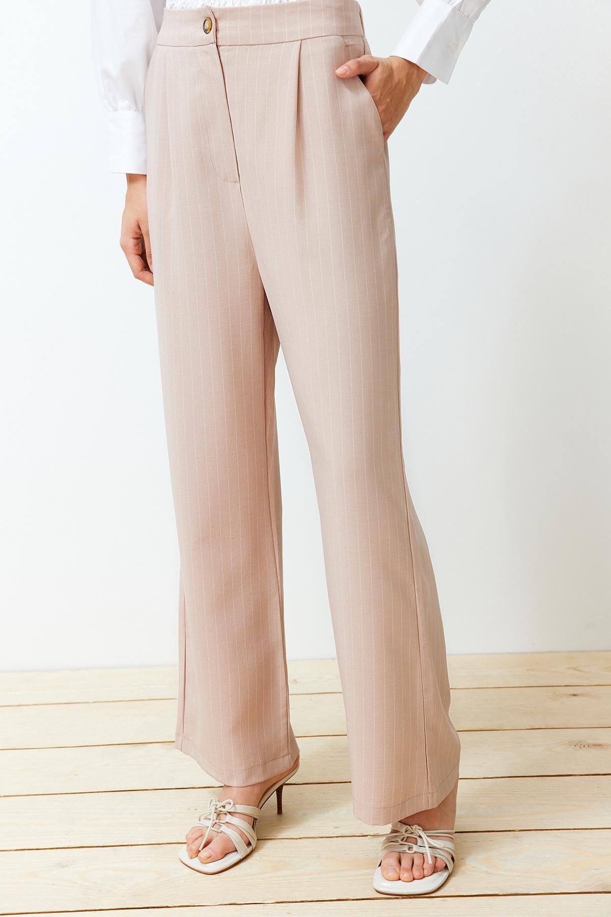 Stone Double Breasted Vest Trousers Woven Bottom Top Set TCTSS24US00032, , large image number 4