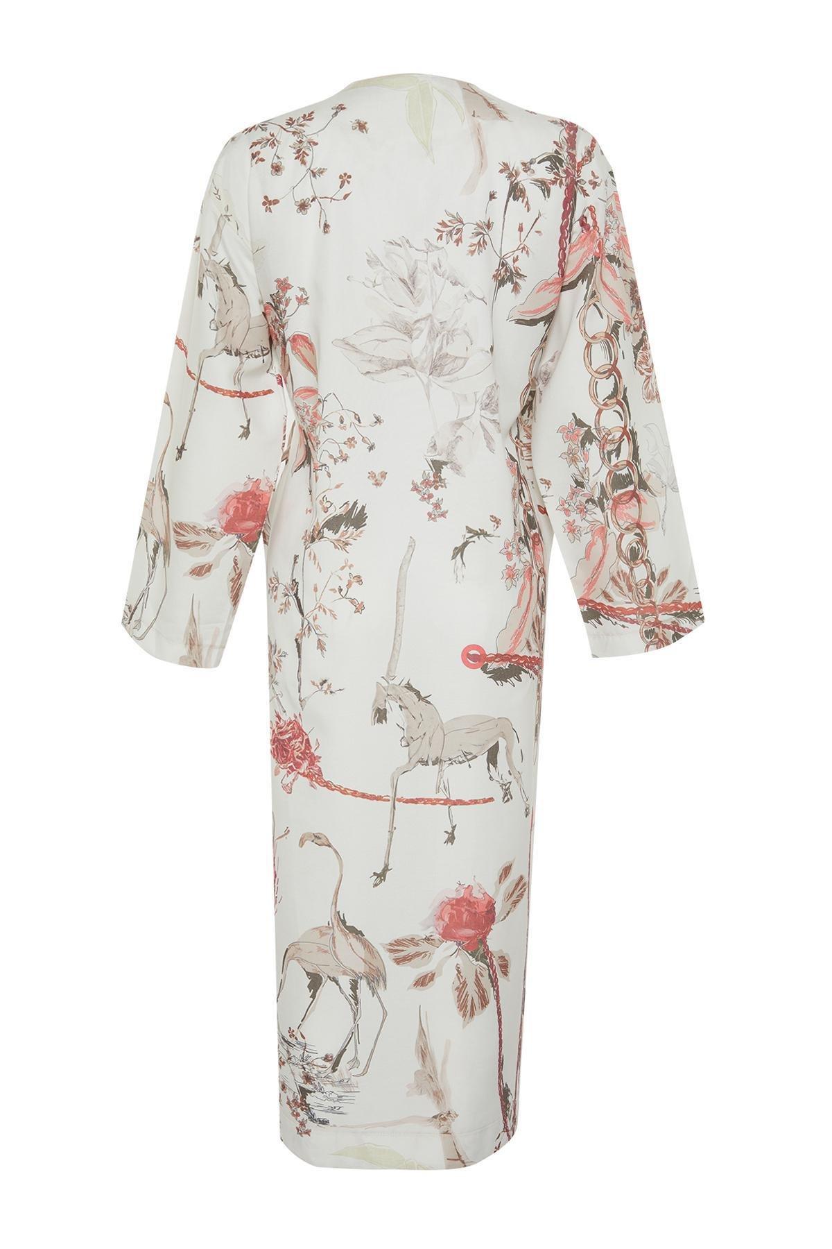 Beige Patterned Double Breasted Co-Ord Set, , large image number 5