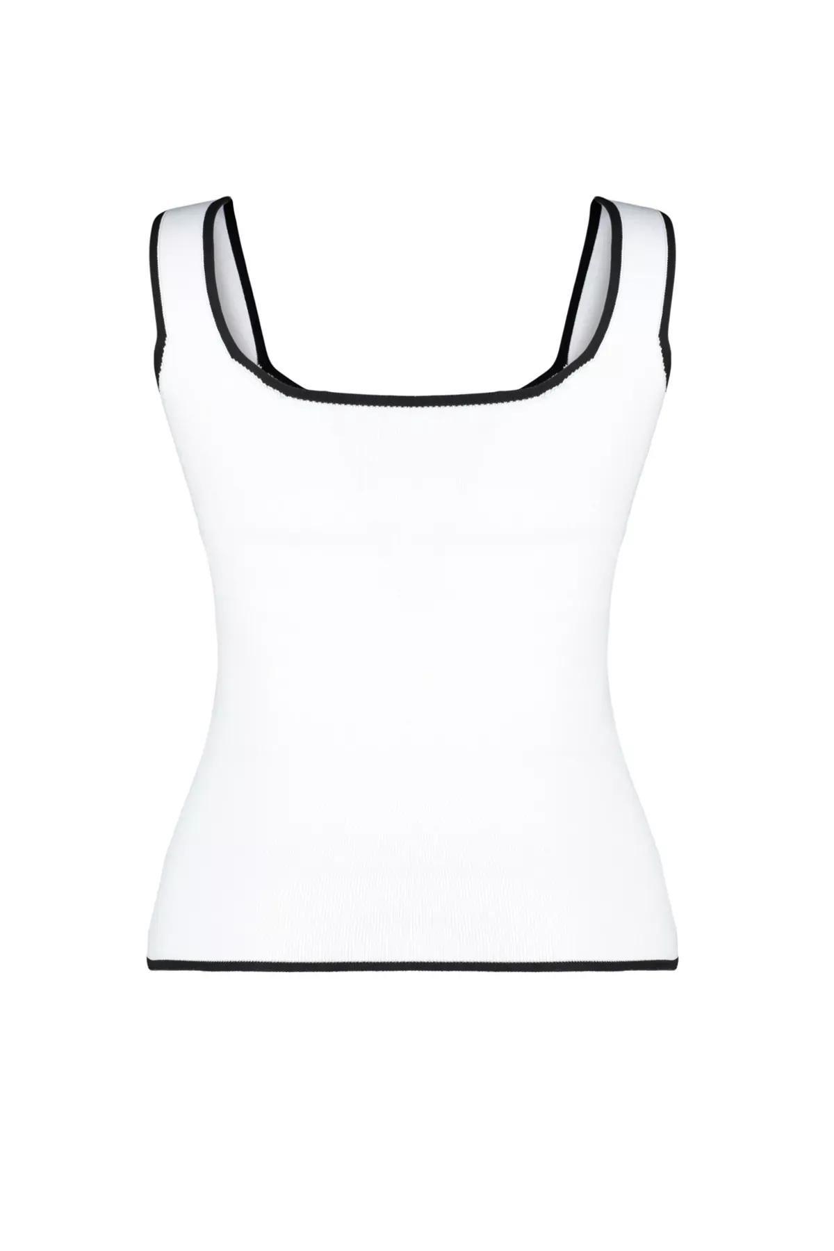 Ecru Bodycon Knitwear Blouse TBBSS24AF00052, Ecru, large image number 6