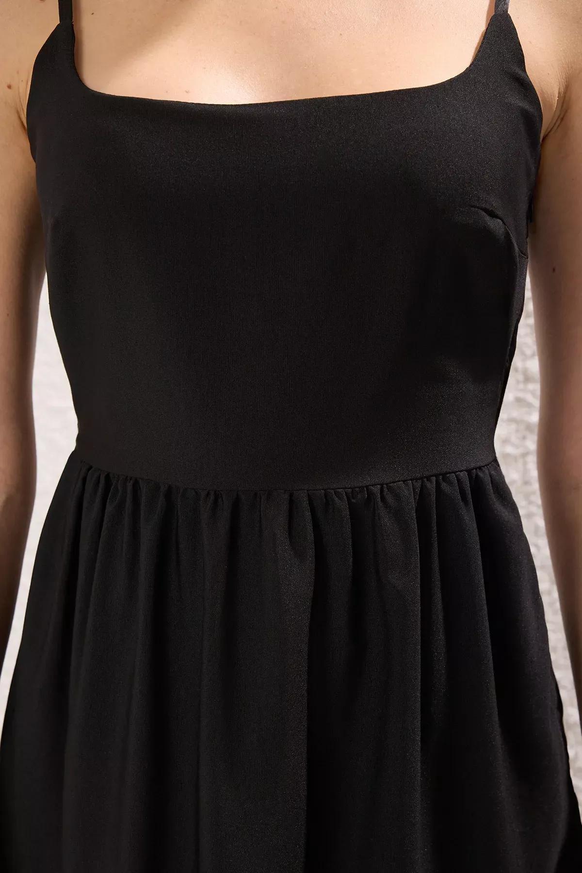 Black Maxi Dress Open Waist Skirt, , large image number 2
