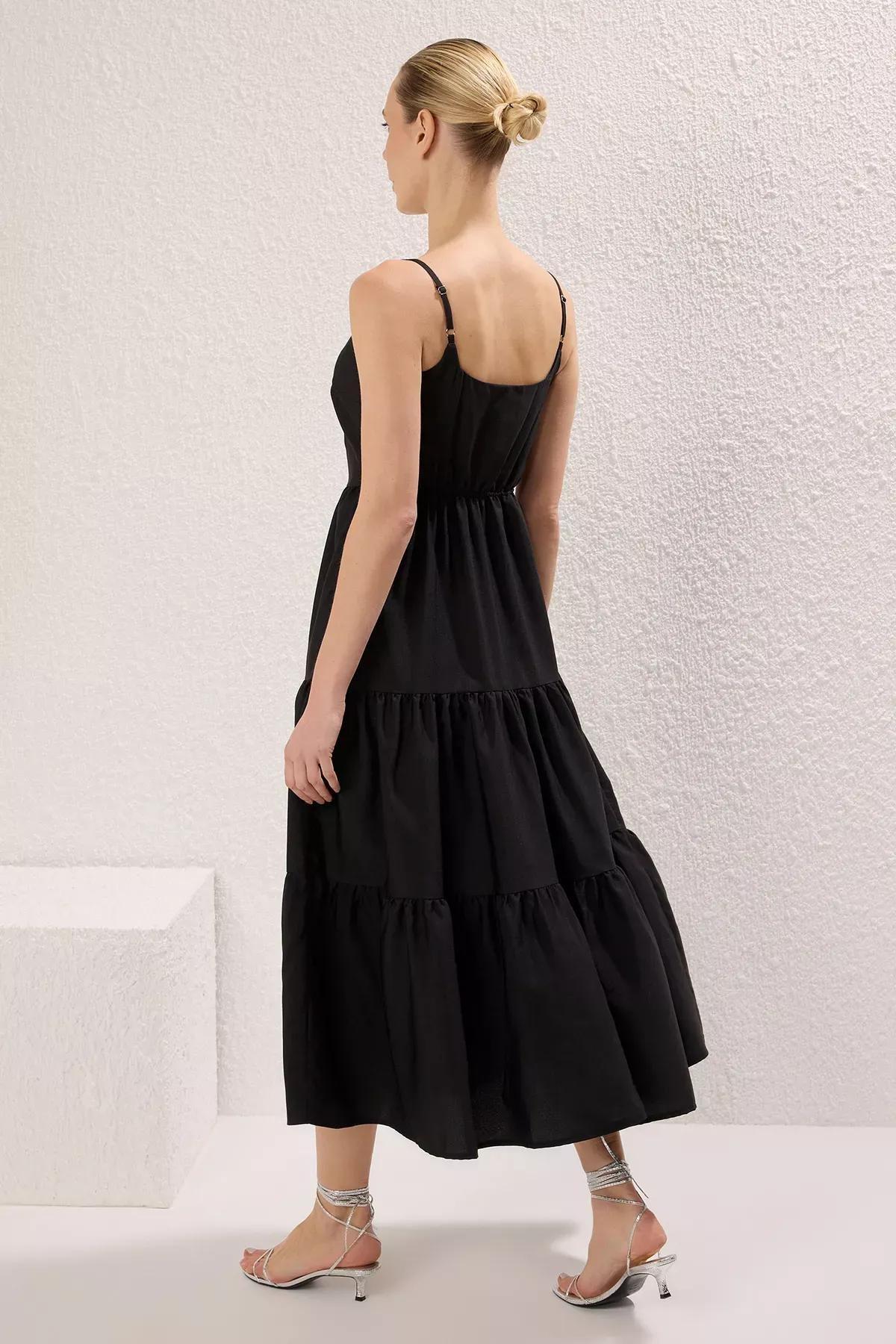 Black Maxi Dress Open Waist Skirt, , large image number 3