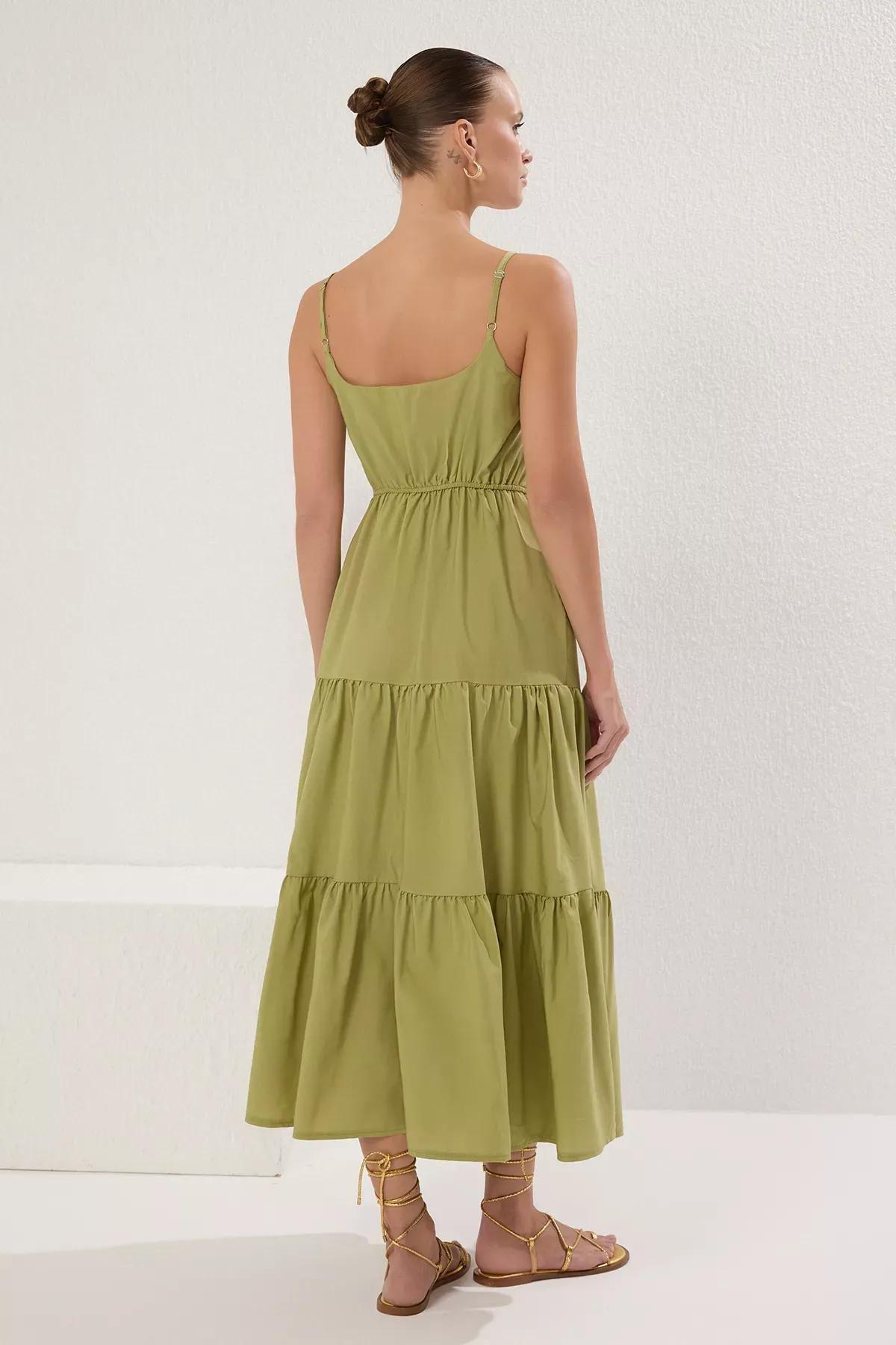 Green Blend Maxi Dress, OIL GREEN, large image number 3