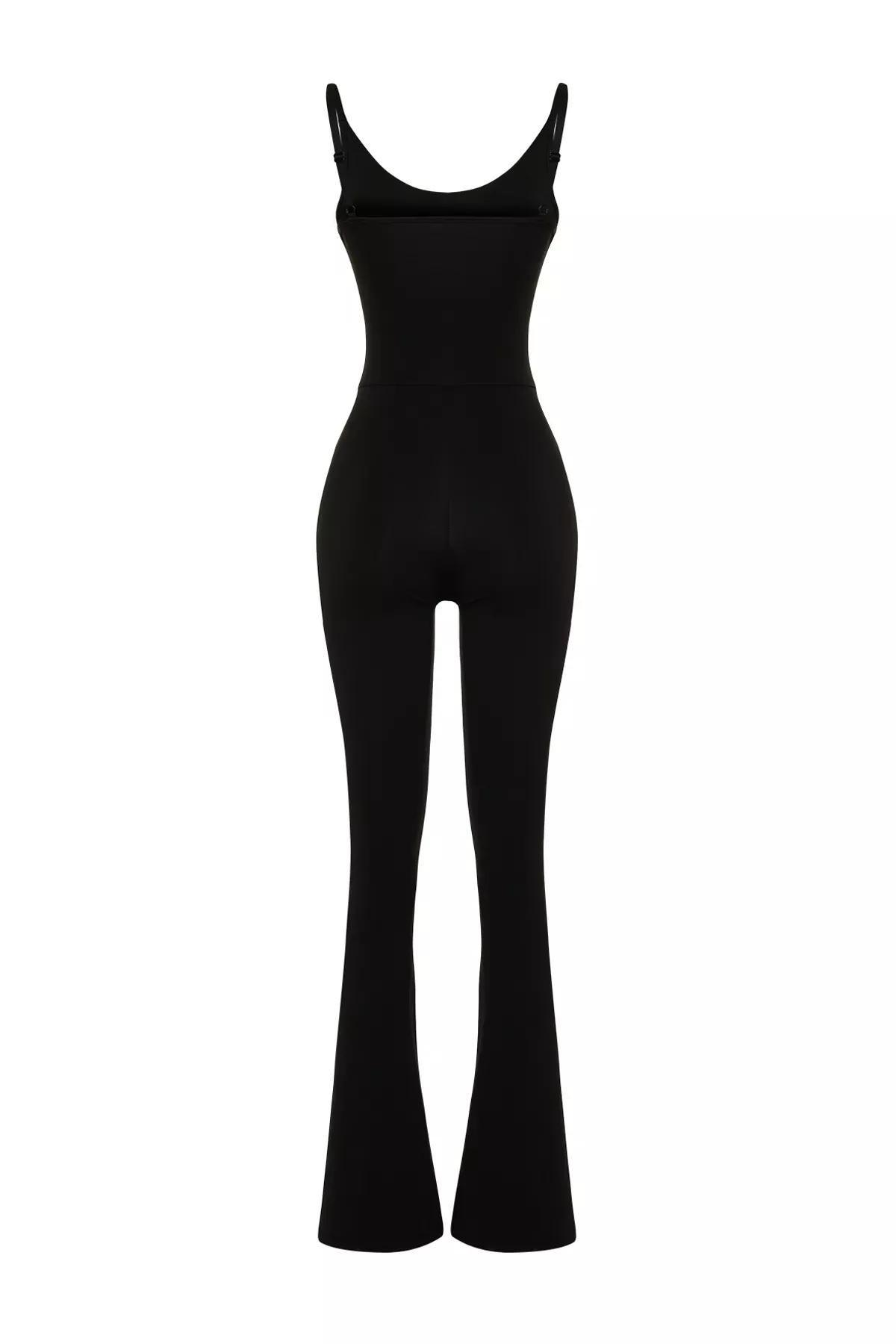 Black Recovery Adjustable Knitted Sports Jumpsuit, BLACK, large image number 12