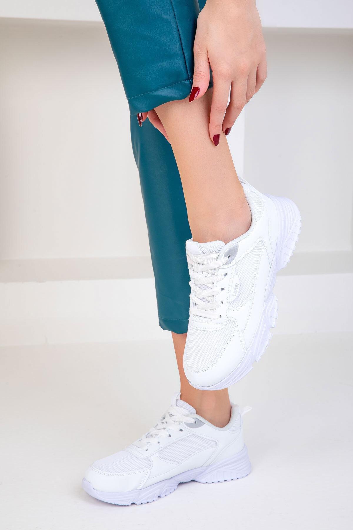 White Chunky Lace Up Sneaker, , large image number 2