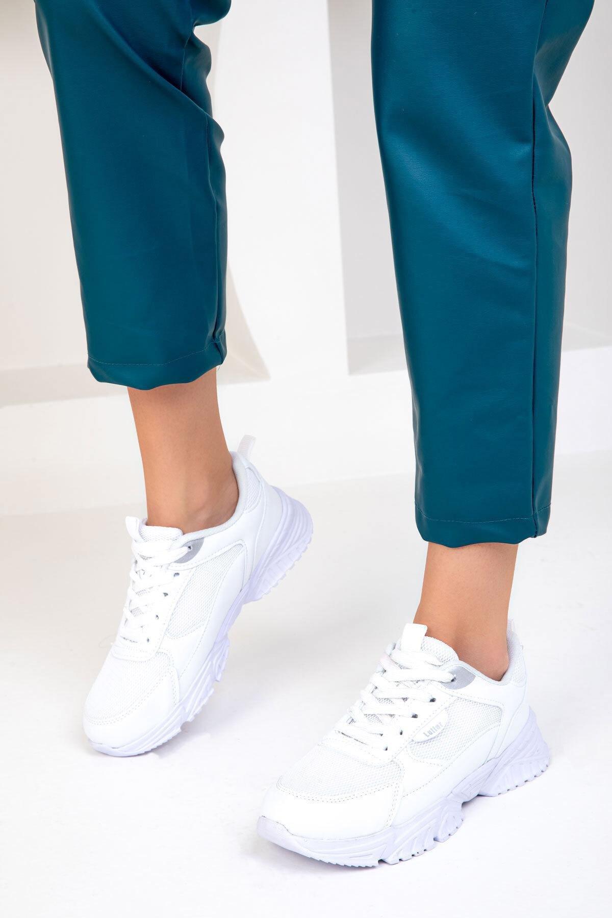 White Chunky Lace Up Sneaker, , large image number 3