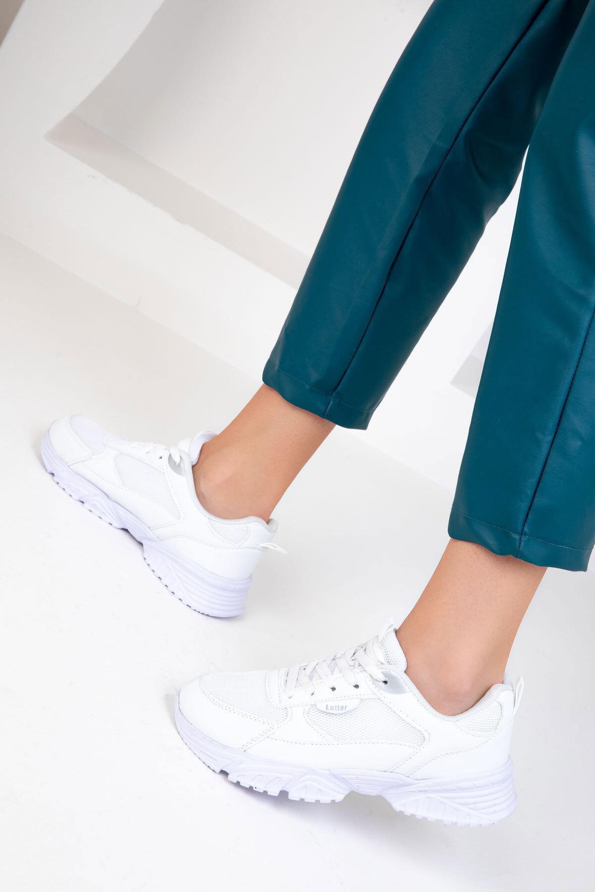 White Chunky Lace Up Sneaker, , large image number 4