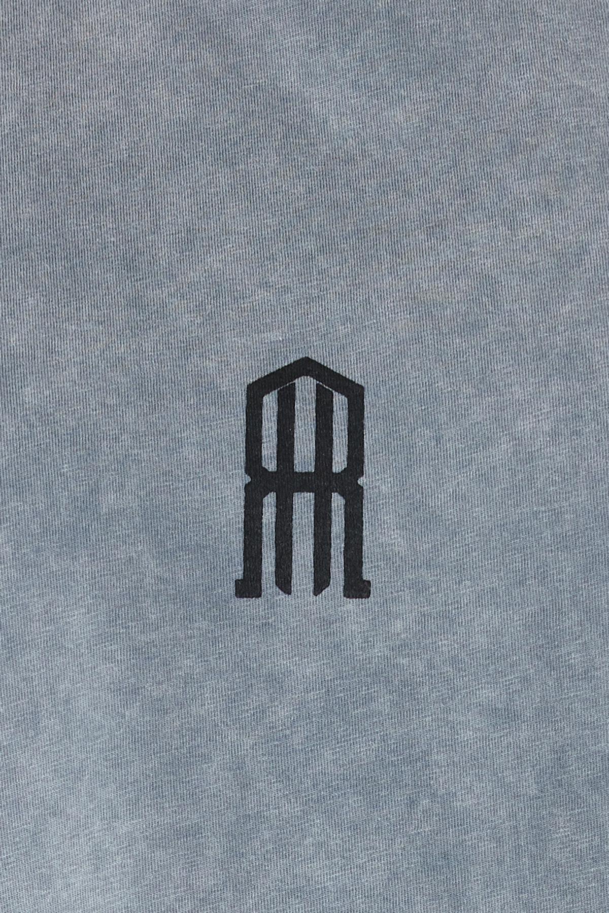 Grey Oversize/Wide-Fit Antiqued/Faded Effect Cotton T-Shirt, , large image number 3