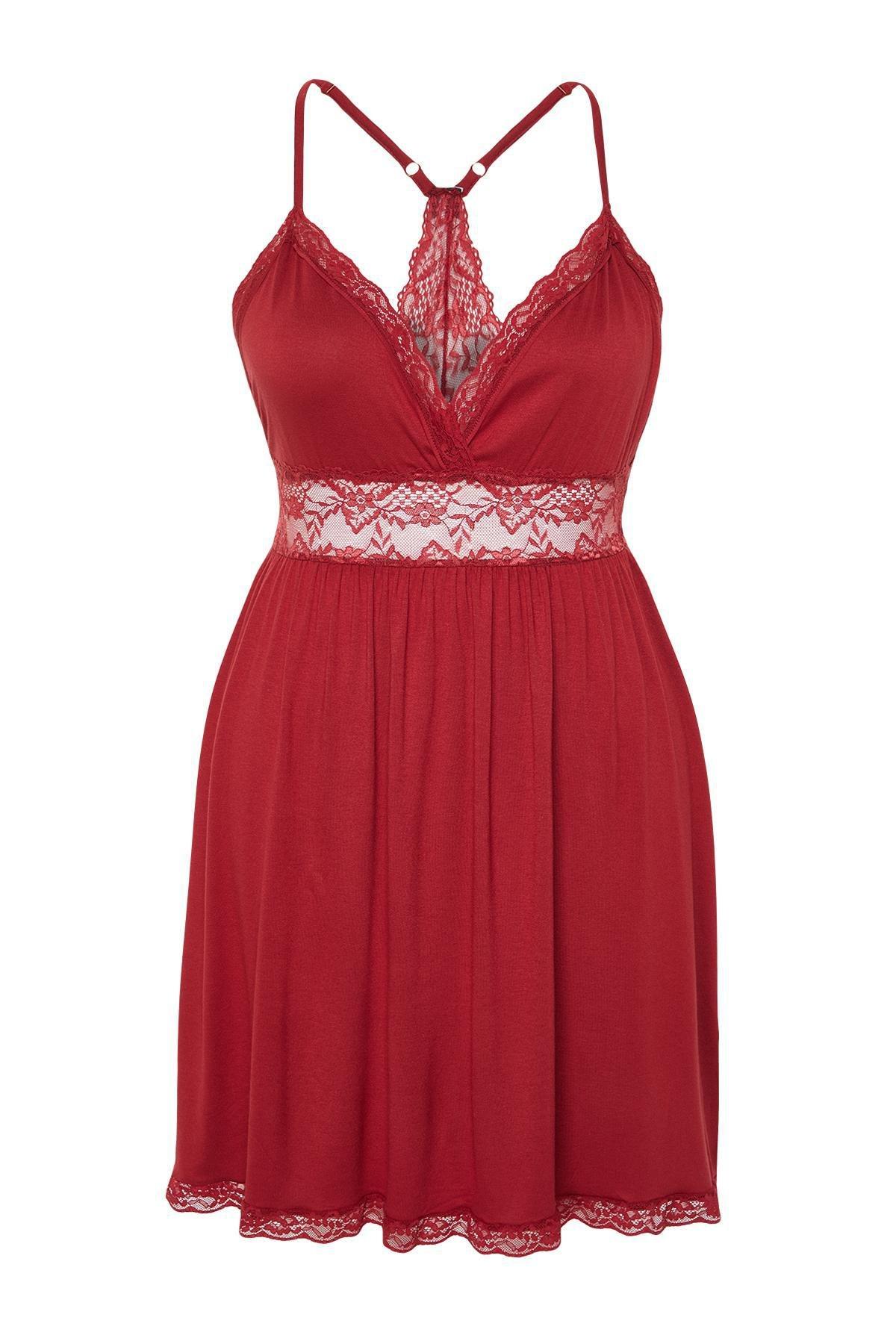 Red Laced Detailed Knitted Shirt, , large image number 1