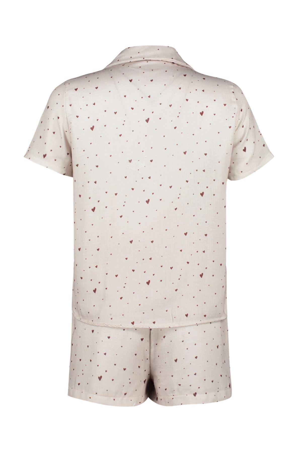 Ecru Patterned Muslin Woven Pyjamas Set, , large image number 10
