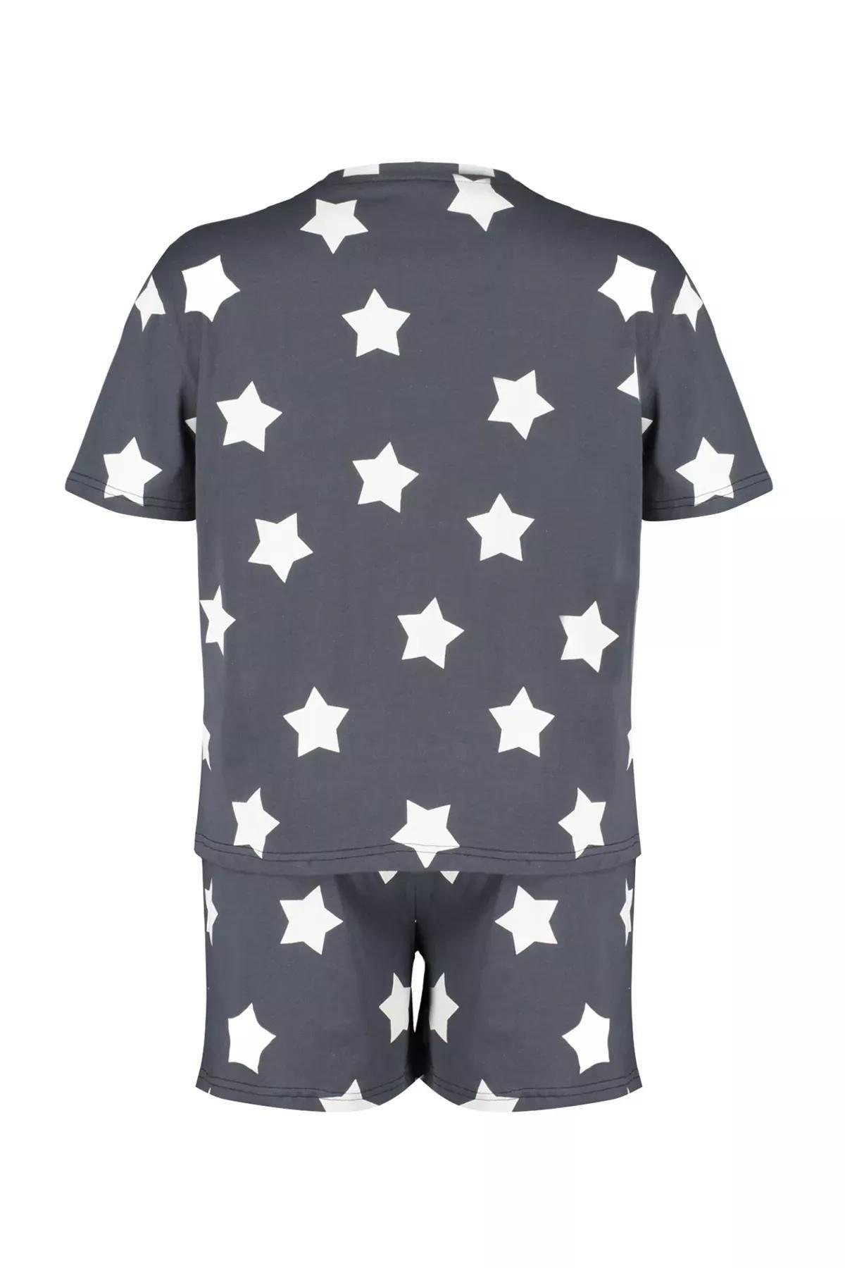 Grey Star Printed Pyjamas Set, Anthracite, large image number 6
