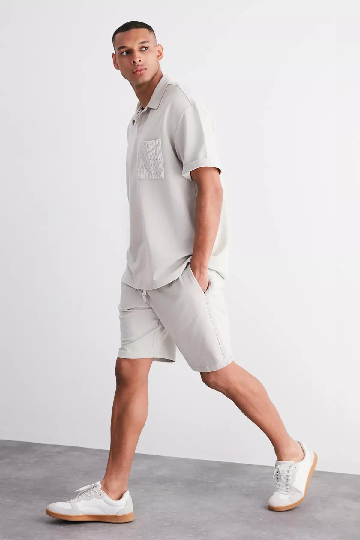 Grey Limited Edition Knitwear Shorts, , large image number 1