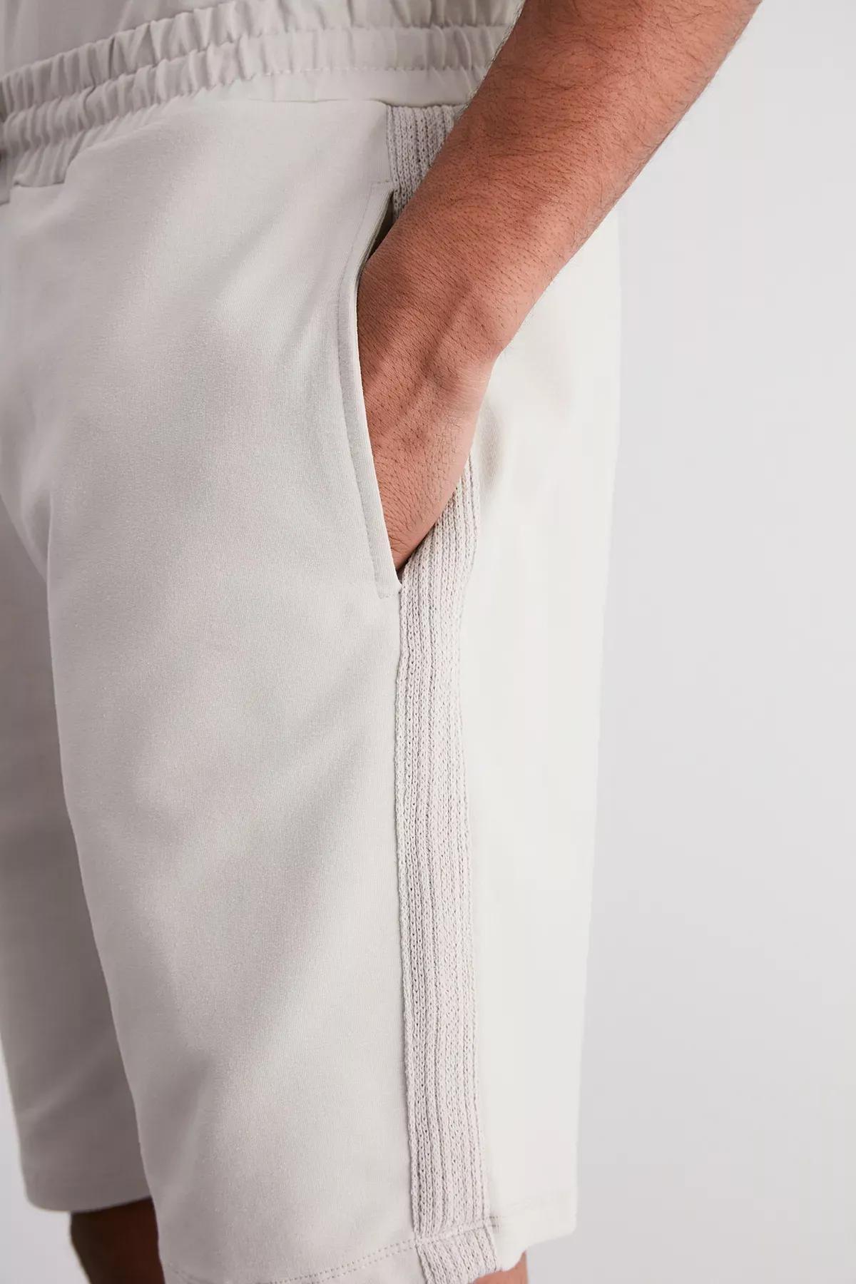 Grey Limited Edition Knitwear Shorts, STONE, large image number 5